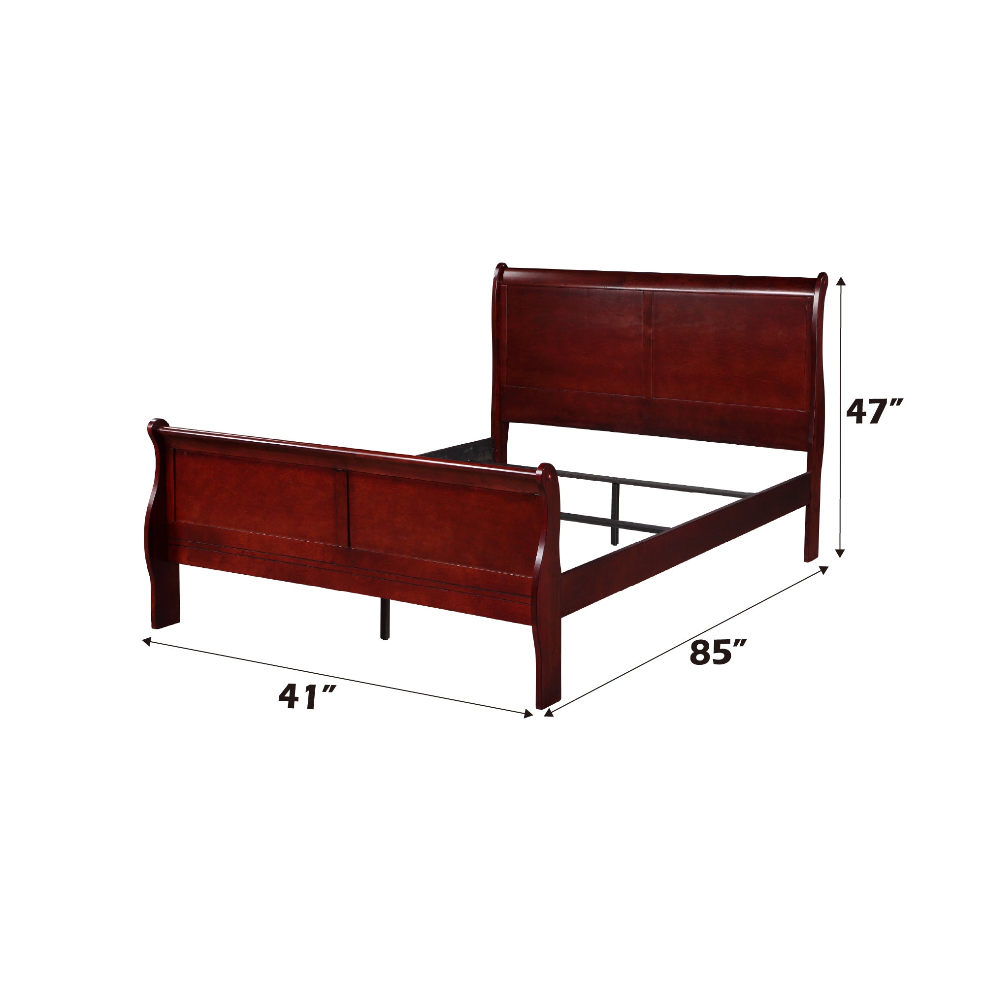 Louis Philippe Cherry Finish 4PCS Bedroom Set ( Twin Bed)