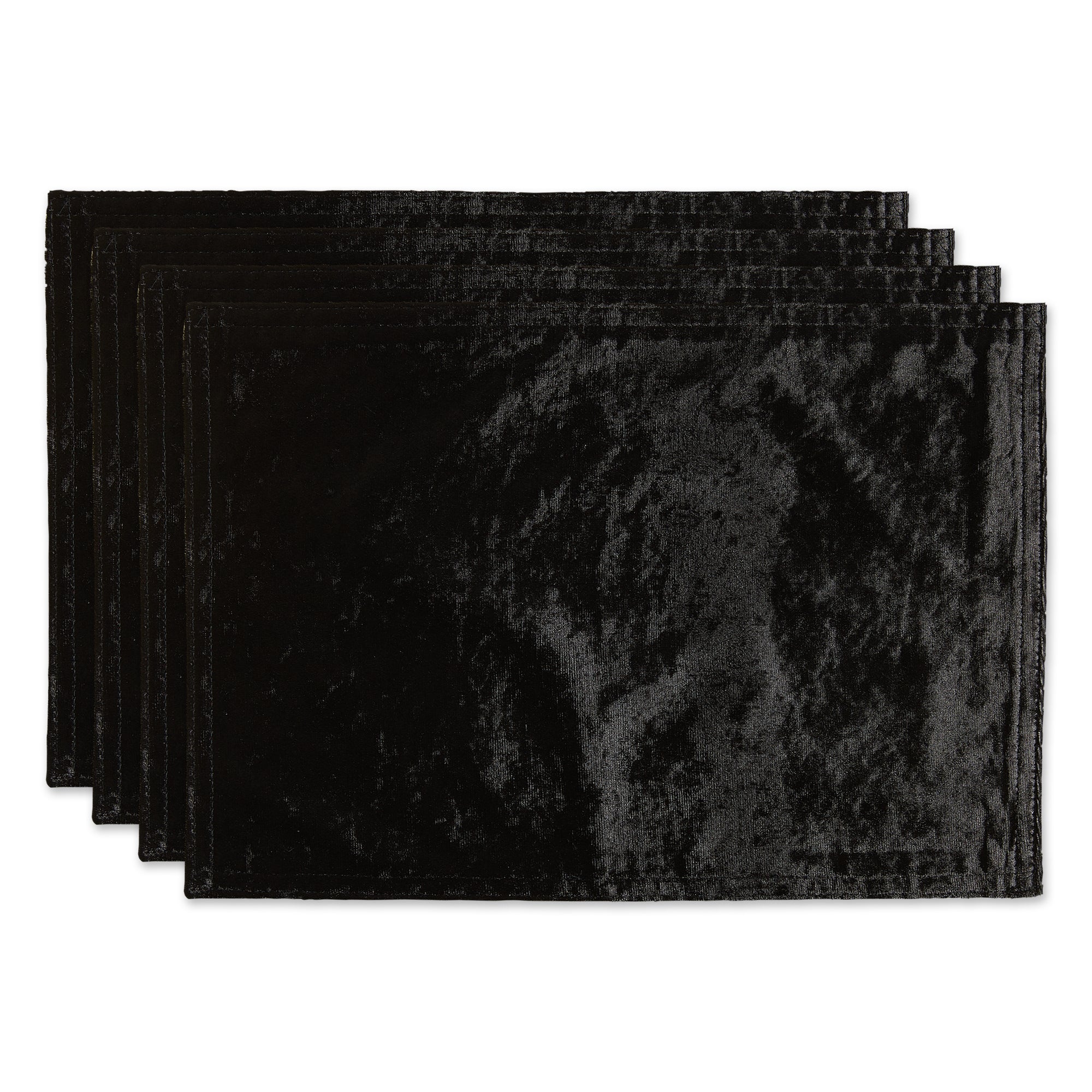 DII Polyester Velvet Placemat Set 4 Piece