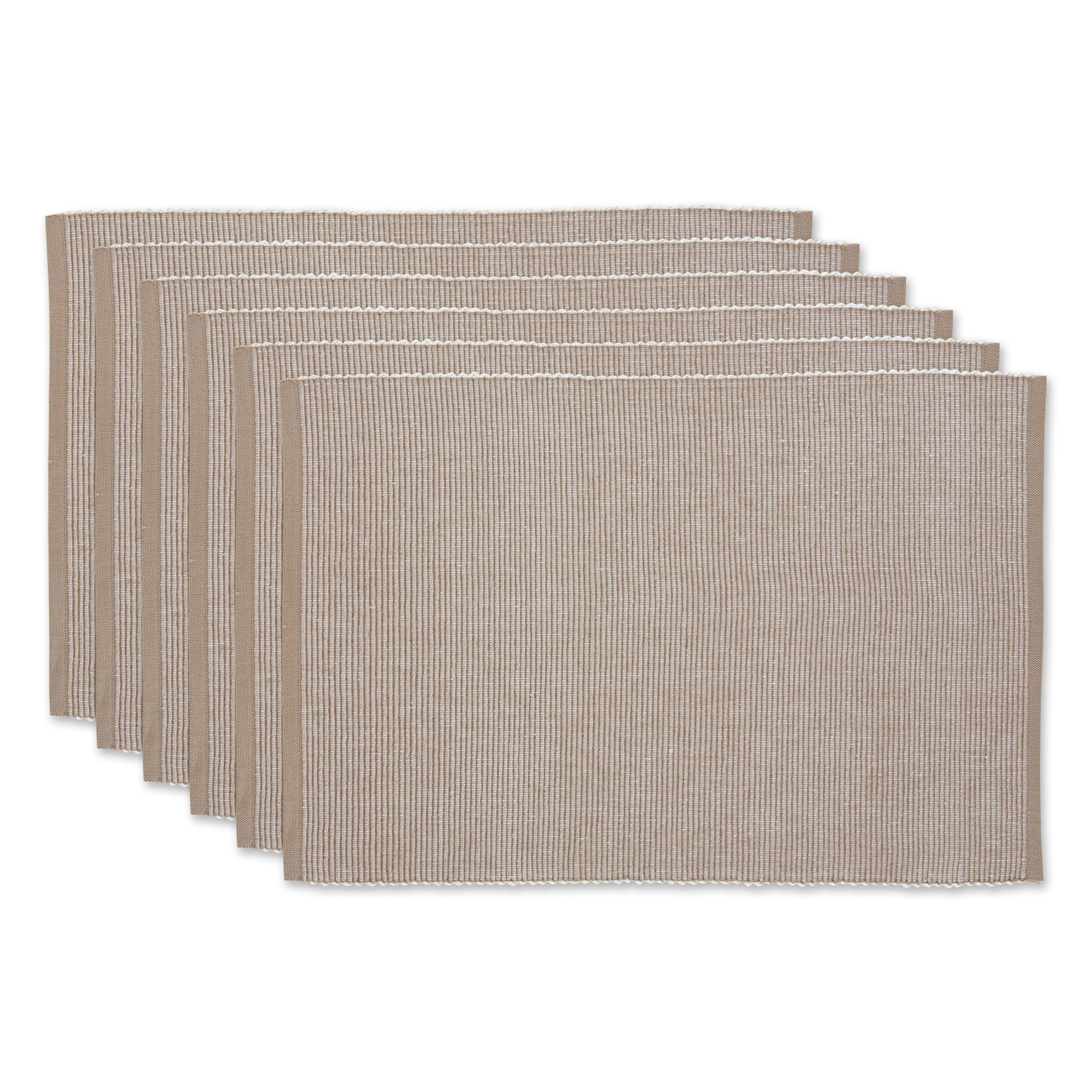 DII Ribbed Two-Tone Placemat Set 6 Piece