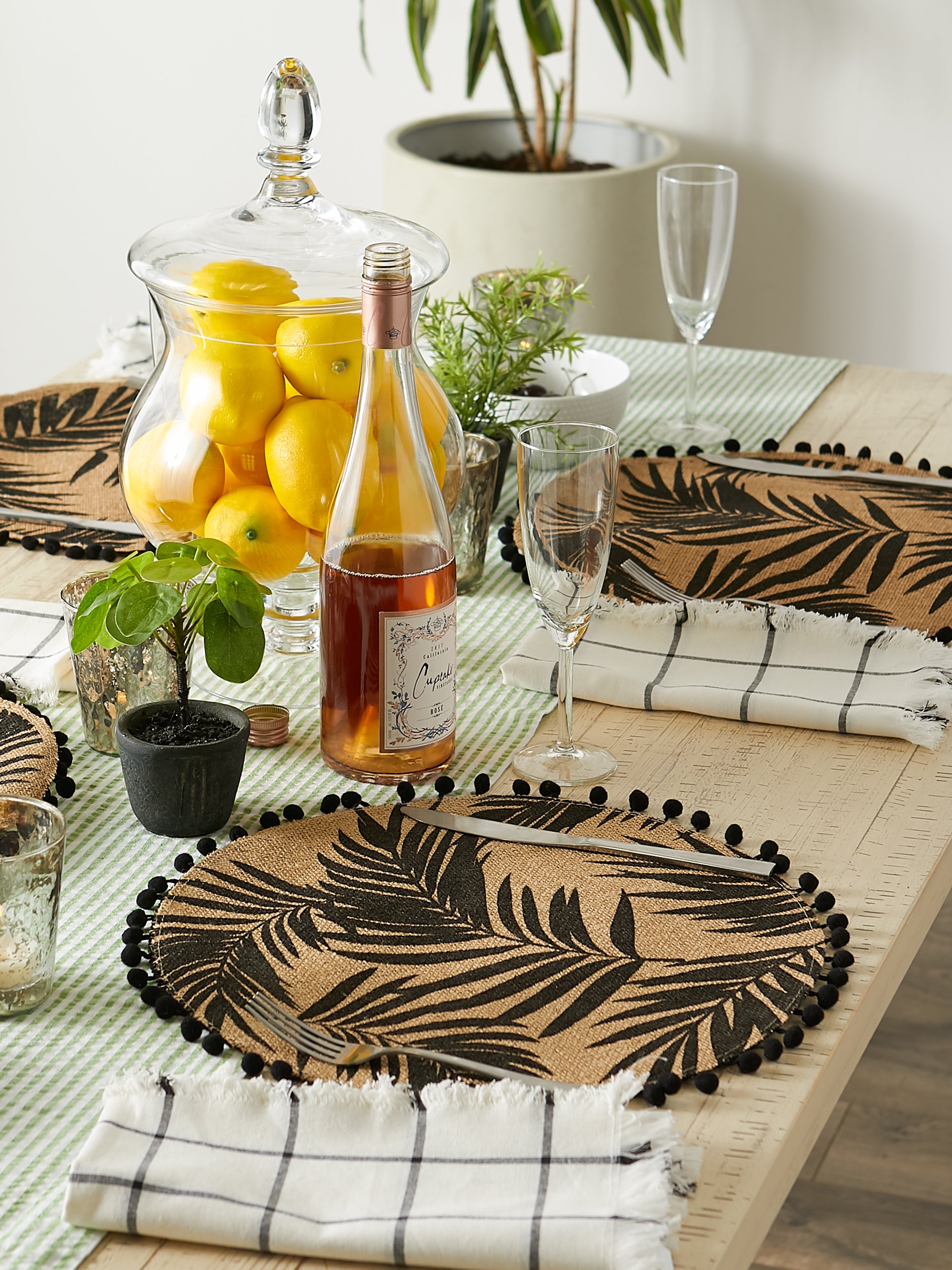 DII Jute Printed Placemat Set 6 Piece