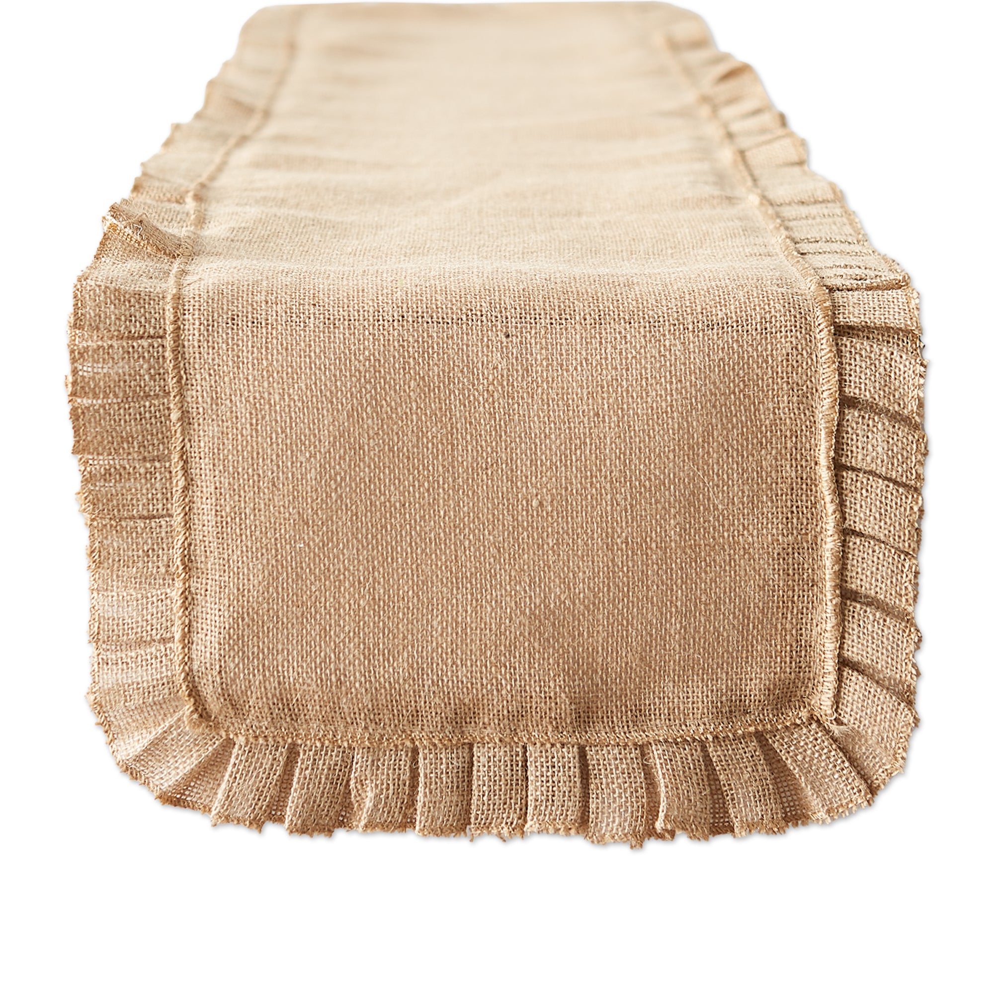 DII Jute Ruffle Trim Table Runner