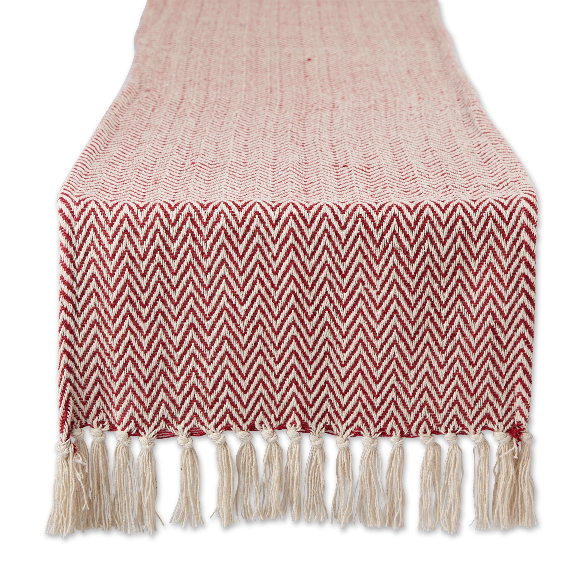 DII Handloomed  Chevron Jacquard Fringe Table Runner