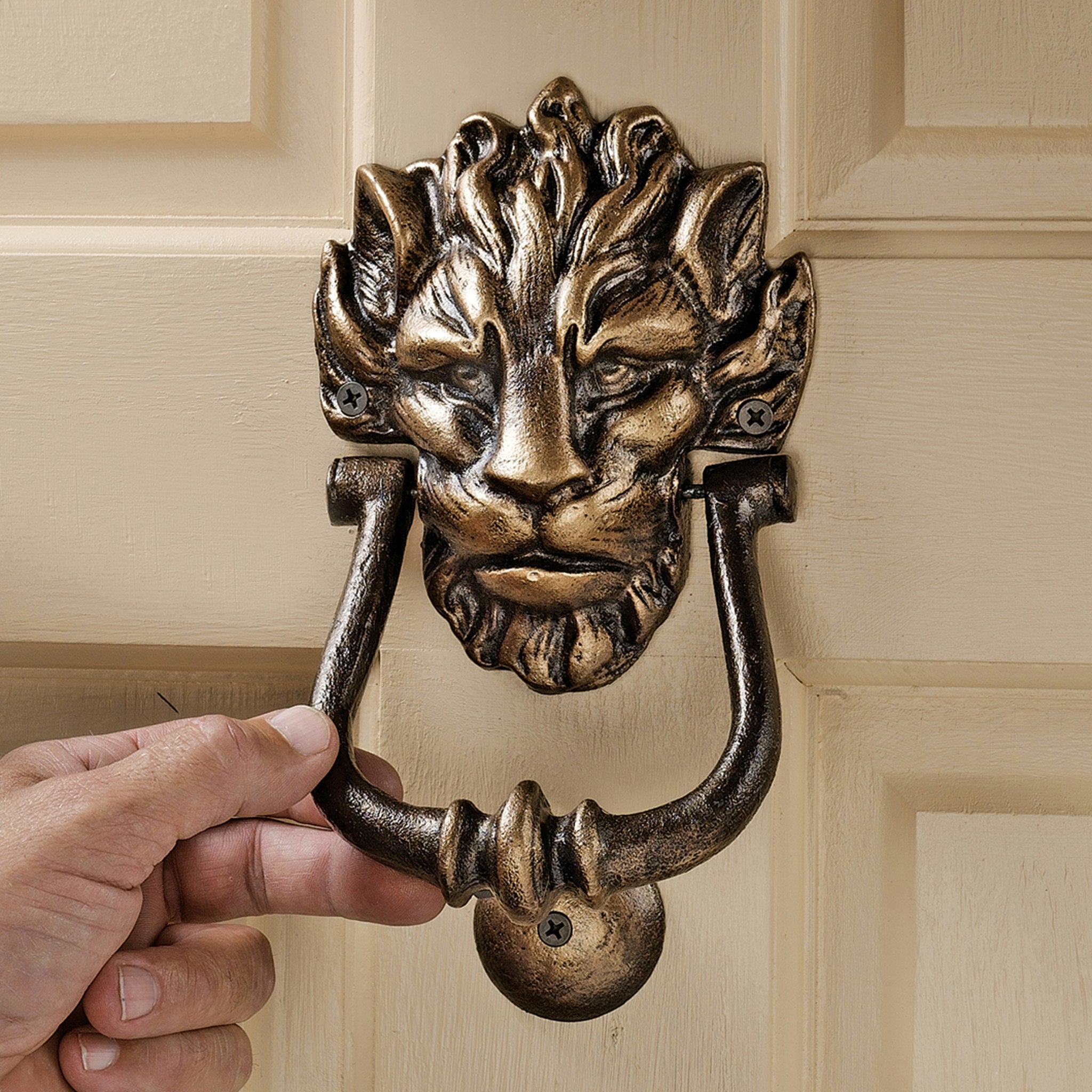 10 Downing Street Lion Authentic Foundry Iron Door Knocker - Tuesday Morning - Outdoor Wall Decor