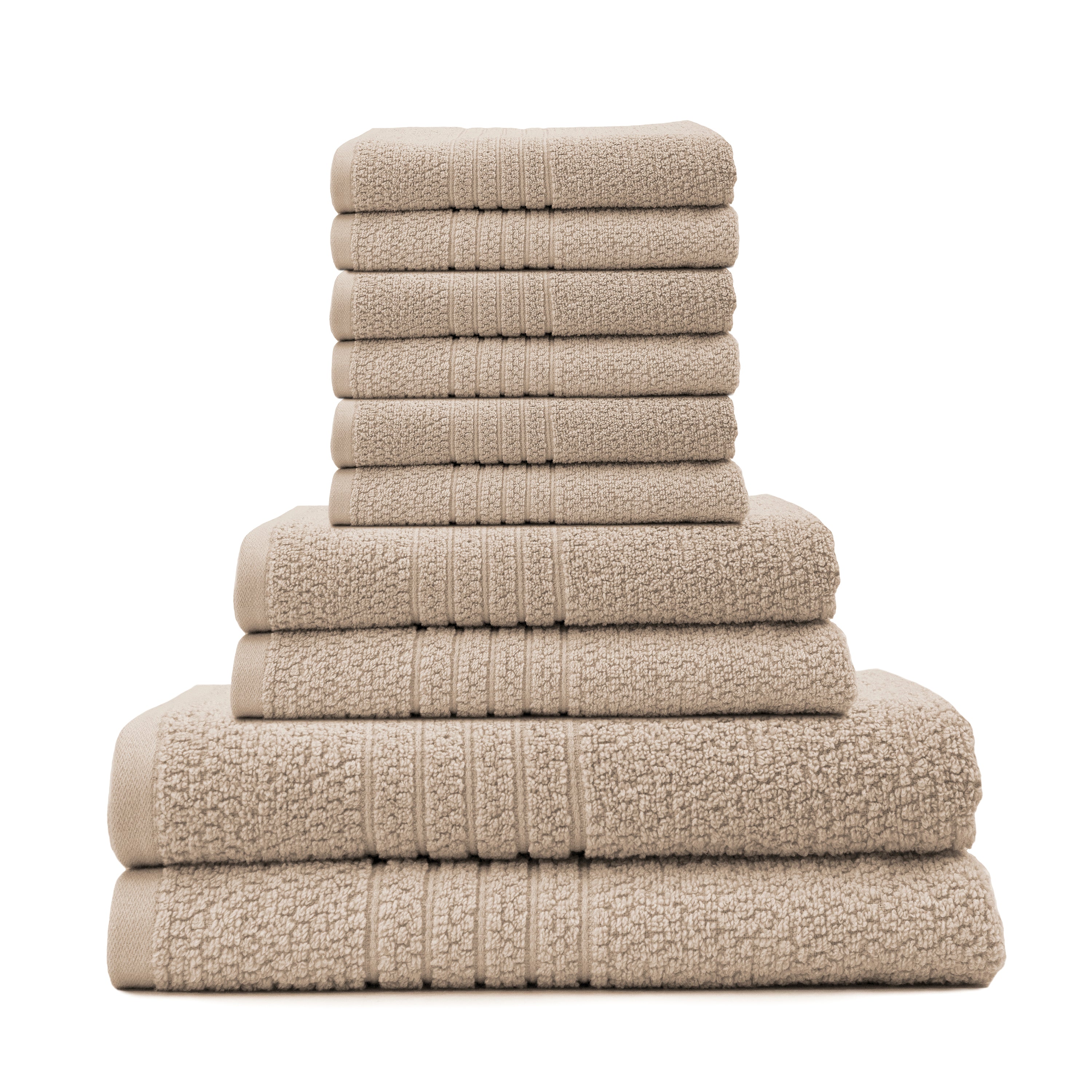 Softee 10-Piece 100% Cotton Bath Towel Set