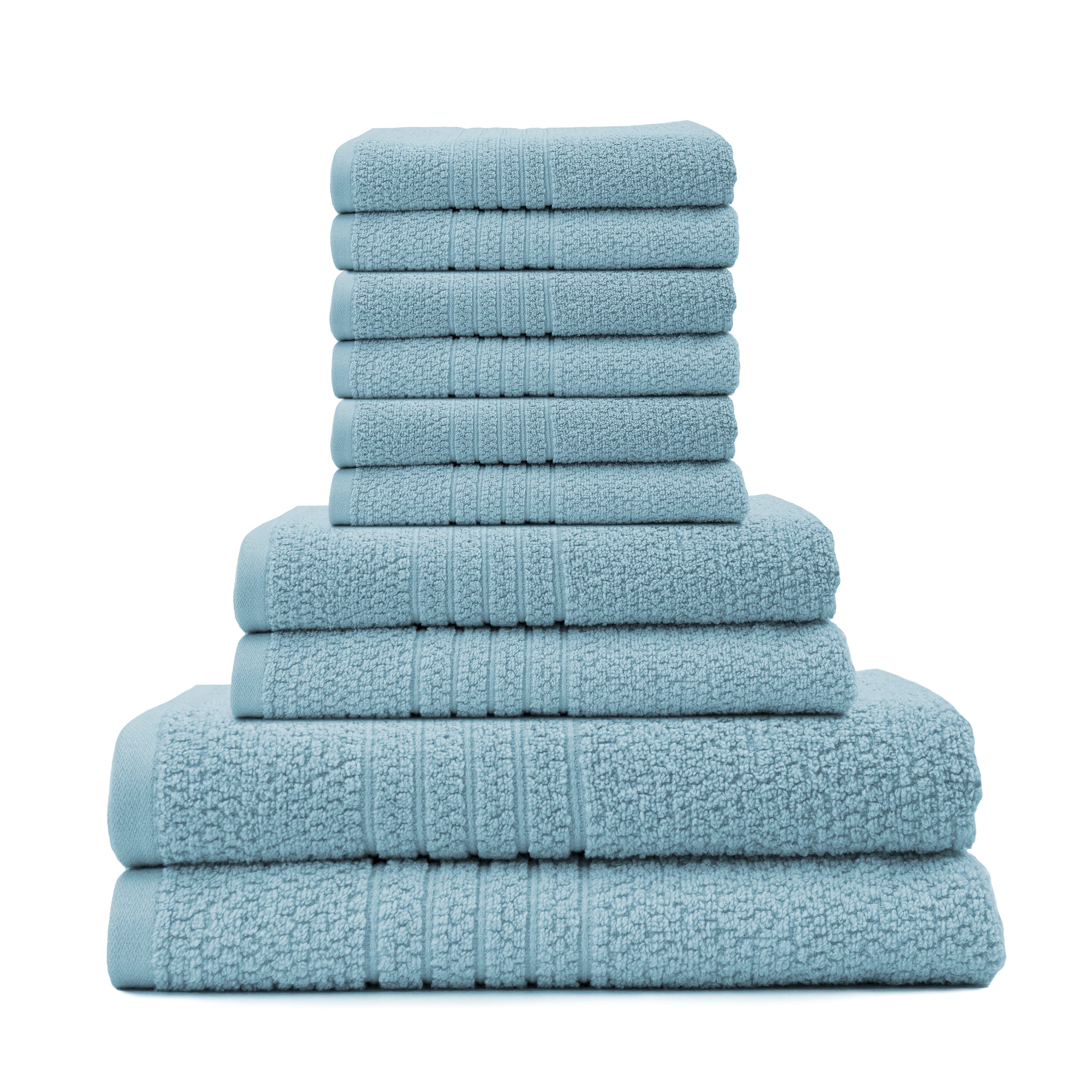 Softee 10-Piece 100% Cotton Bath Towel Set