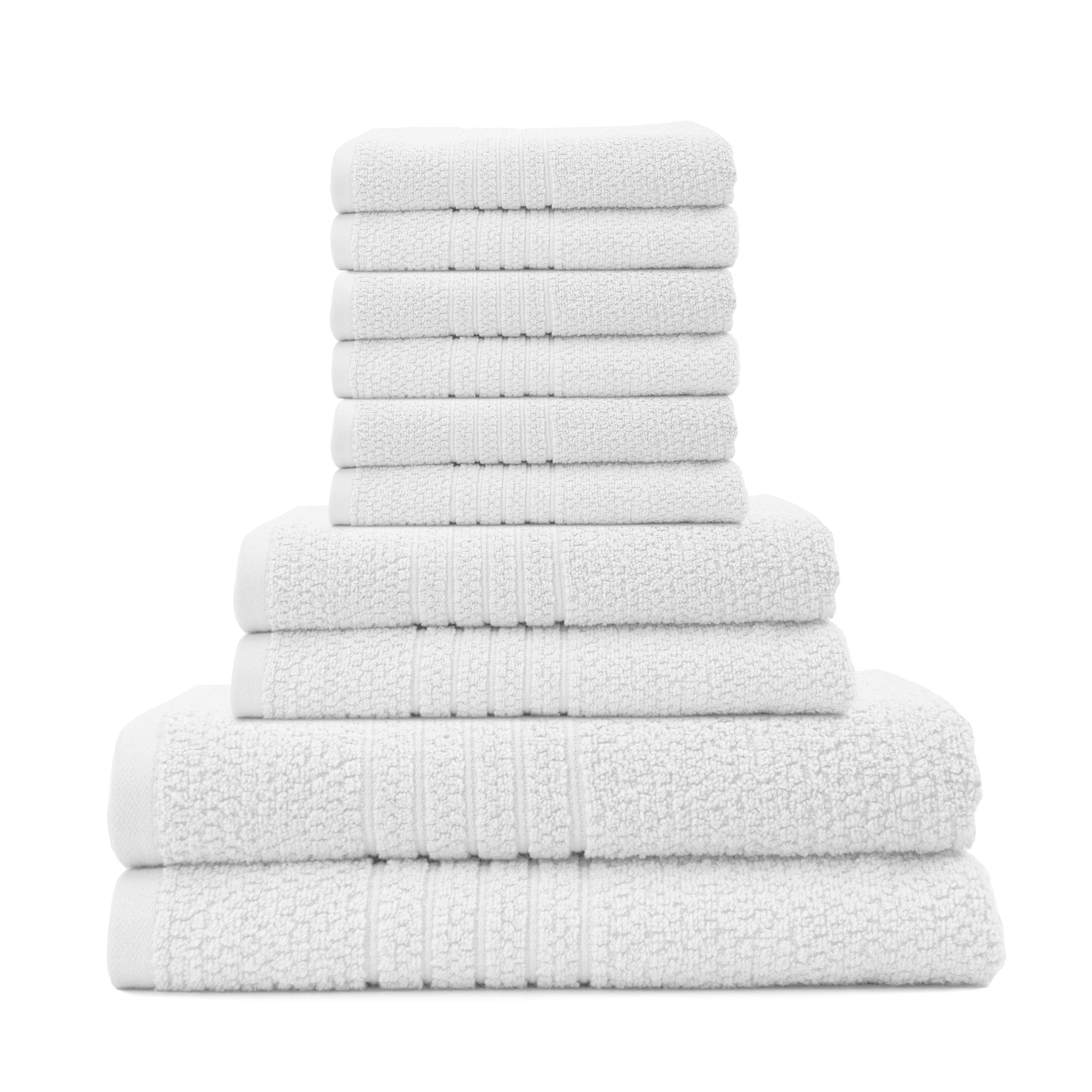 Softee 10-Piece 100% Cotton Bath Towel Set