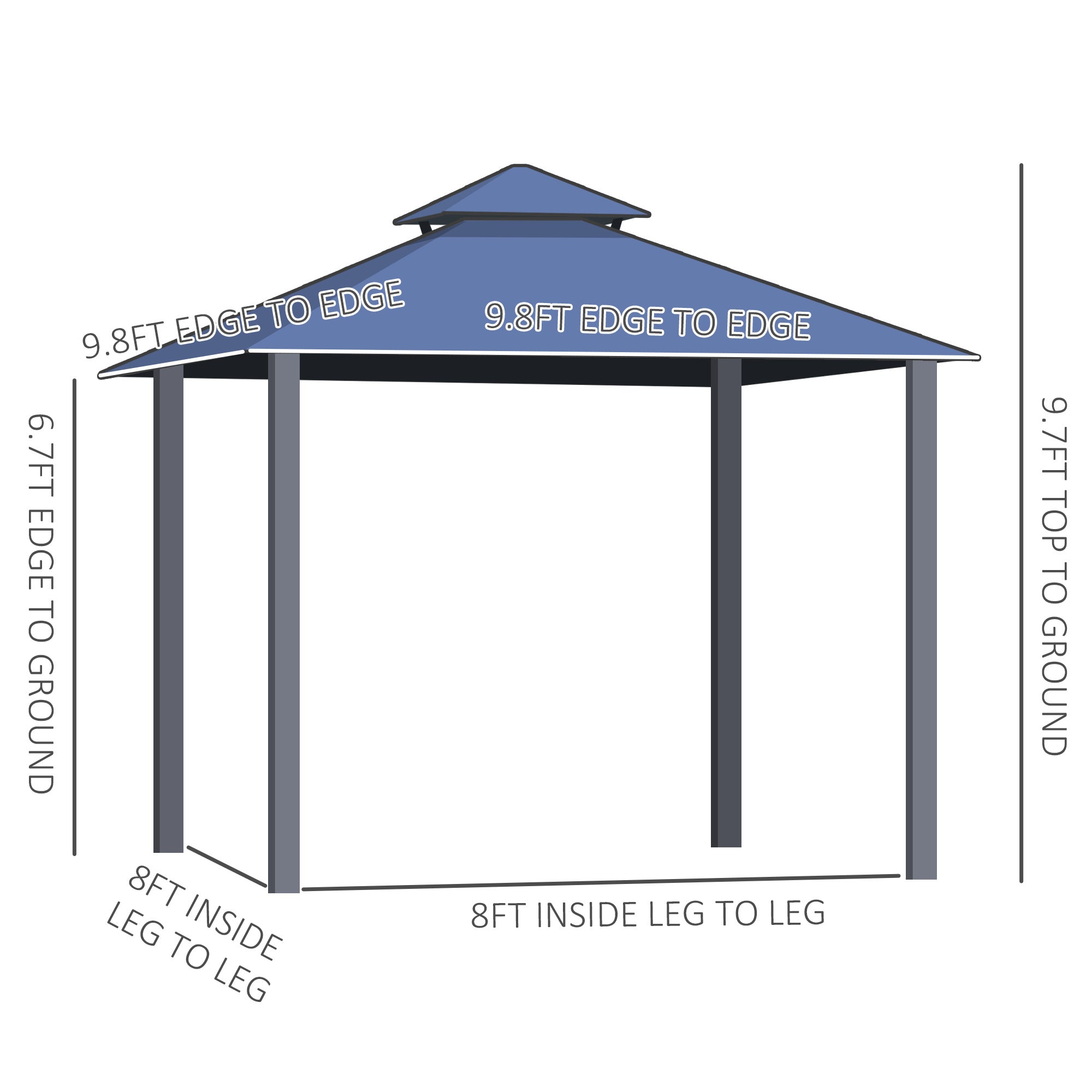 10' x 10' Hardtop Gazebo Canopy with Polycarbonate Double Roof, Permanent Pavilion Outdoor Gazebo with Netting and Curtains , Gray - Tuesday Morning - Gazebos