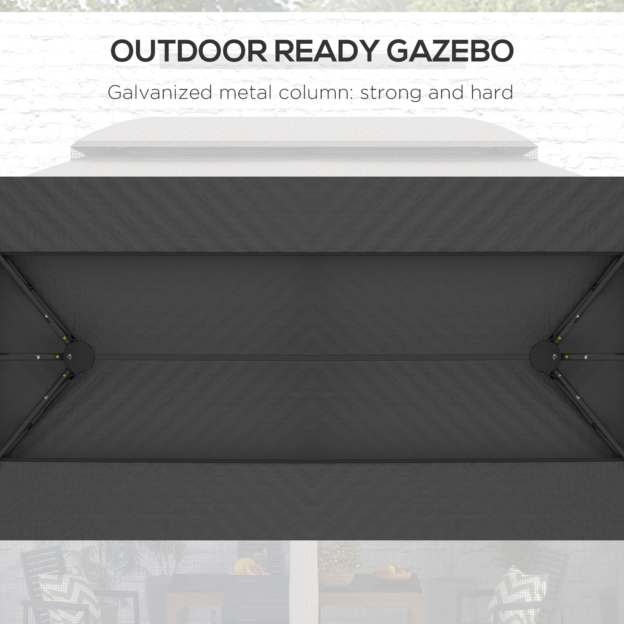 10' x 13' Patio Gazebo, Outdoor Gazebo Canopy Shelter with Netting, Vented Roof, Dark Gray - Tuesday Morning - Gazebos