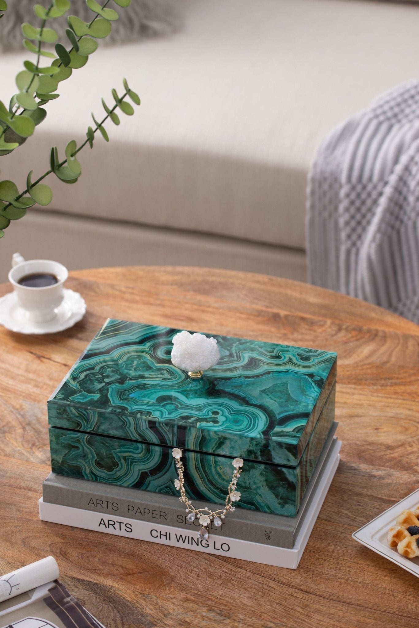 10 x 7 x 5 Bethany Marbled Jewelry Box, Stackable Decorative Storage Boxes With Lids - Tuesday Morning - Jewelry Boxes & Organizers