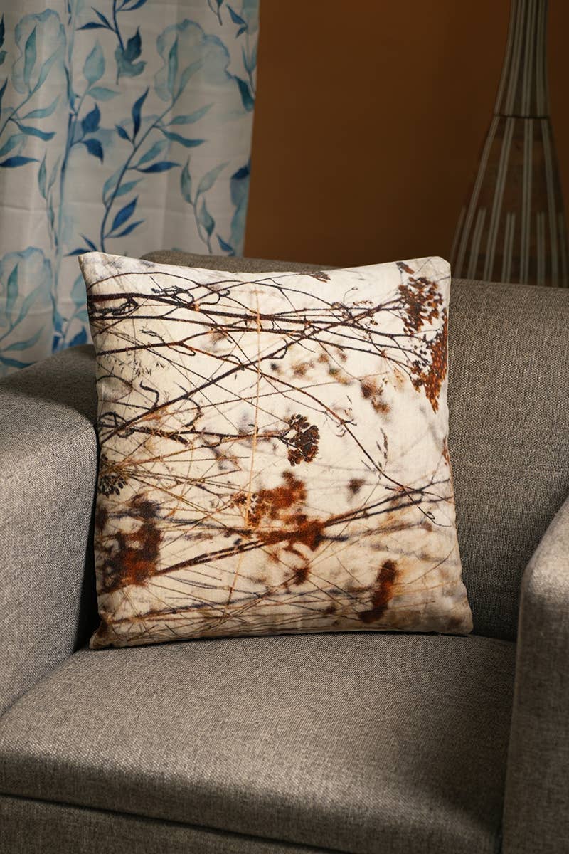 100% Cotton Velvet Printed Cushion (Beige) - Tuesday Morning - decorative pillows