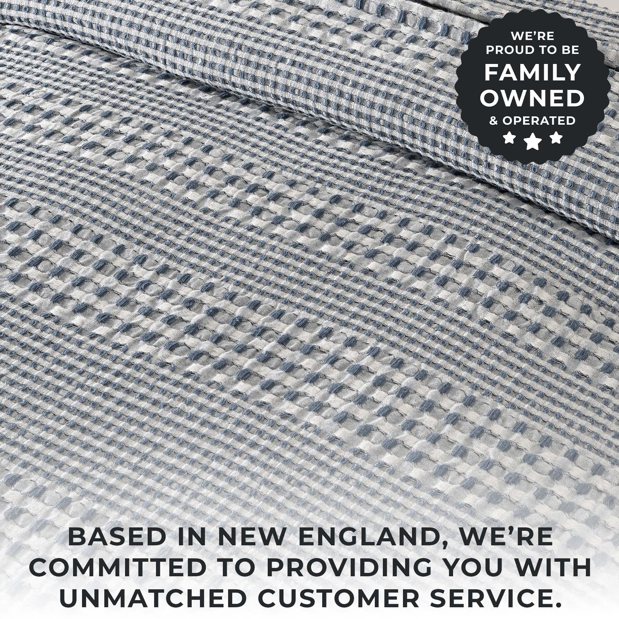 100% Cotton Waffle Weave Textured Blanket | Cecilia Collection - Tuesday Morning - Throw Blankets