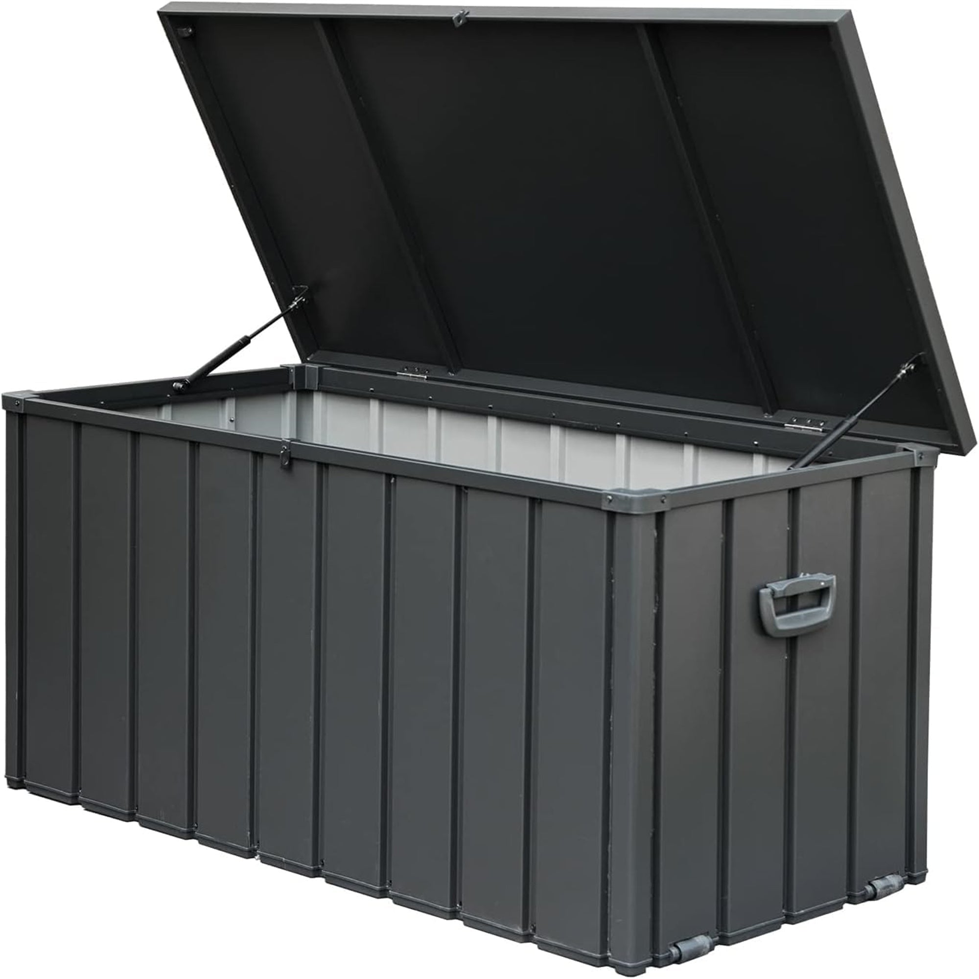 100 Gallon Outdoor Storage Deck Box Waterproof, Large Patio Storage Bin for Outside Cushions, Throw Pillows, Garden Tools, Lockable (Dark Gray) - Tuesday Morning - Outdoor Storage Boxes