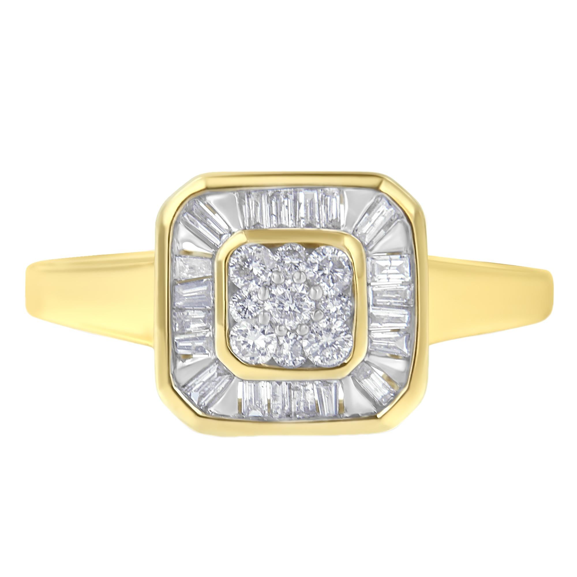 10K Yellow Gold Diamond Cocktail Ring (1/2 Cttw, I - J Color, SI2 - I1 Clarity) - Tuesday Morning - Rings