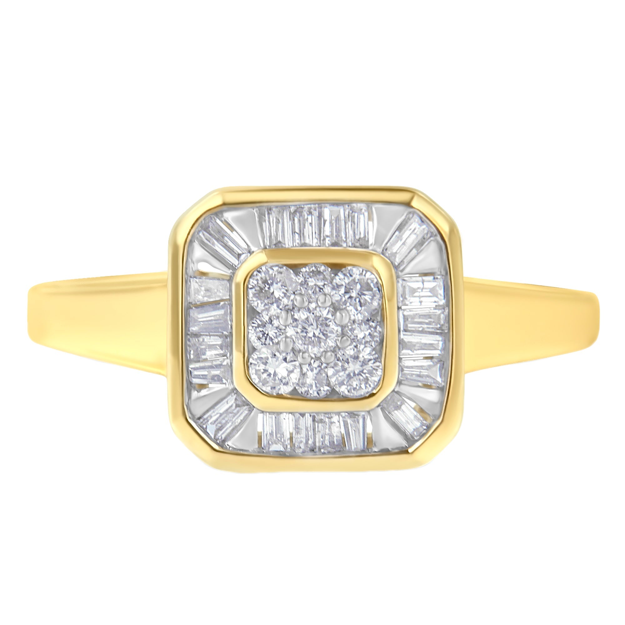 10K Yellow Gold Diamond Cocktail Ring (1/2 Cttw, I - J Color, SI2 - I1 Clarity) - Tuesday Morning - Rings