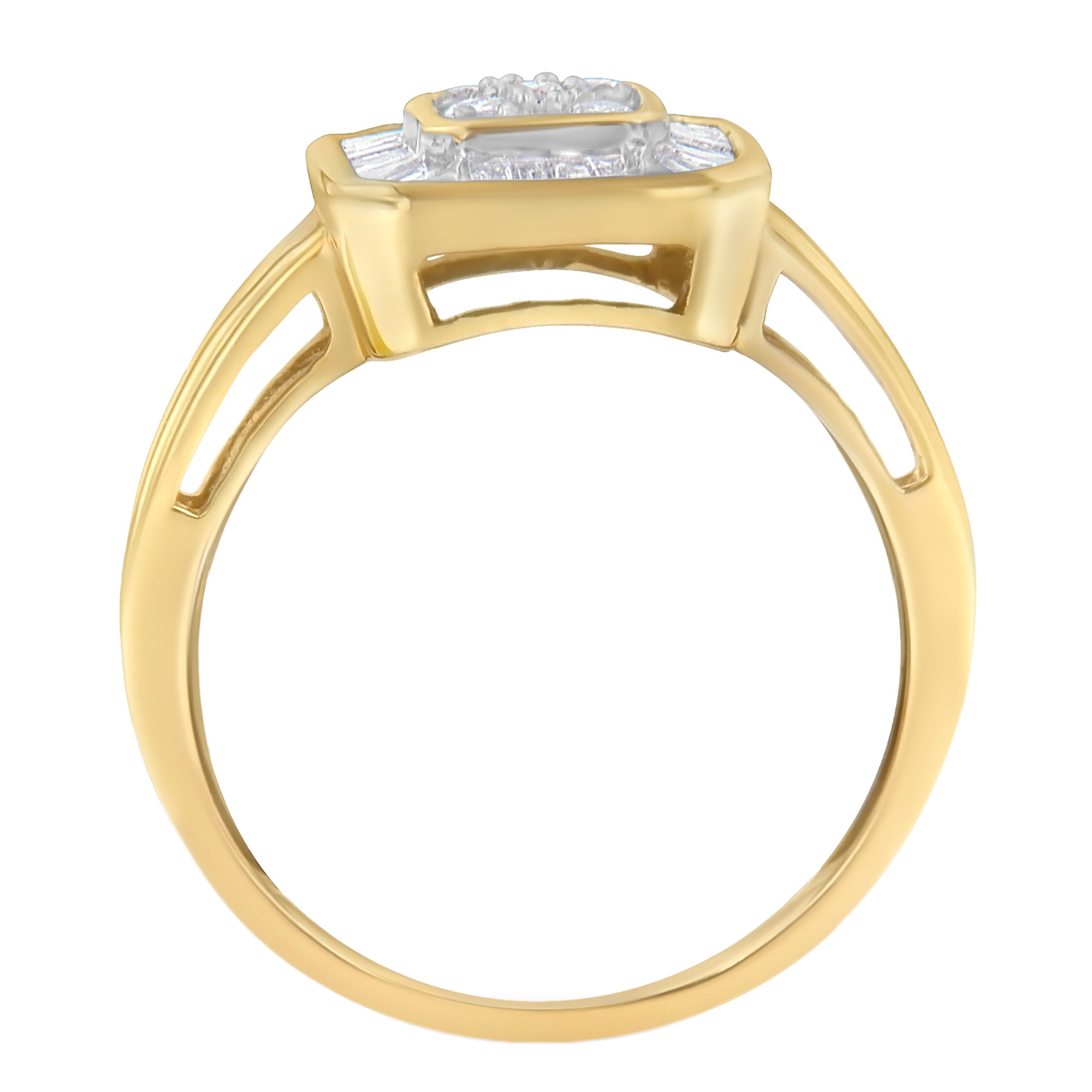 10K Yellow Gold Diamond Cocktail Ring (1/2 Cttw, I - J Color, SI2 - I1 Clarity) - Tuesday Morning - Rings