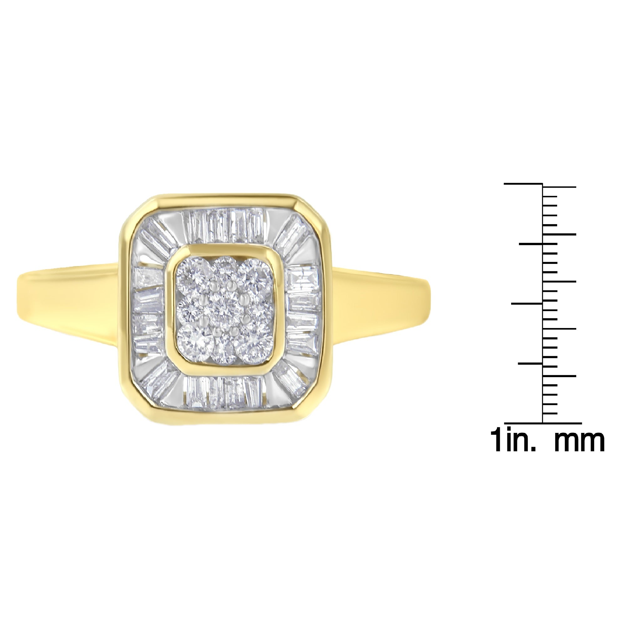 10K Yellow Gold Diamond Cocktail Ring (1/2 Cttw, I - J Color, SI2 - I1 Clarity) - Tuesday Morning - Rings