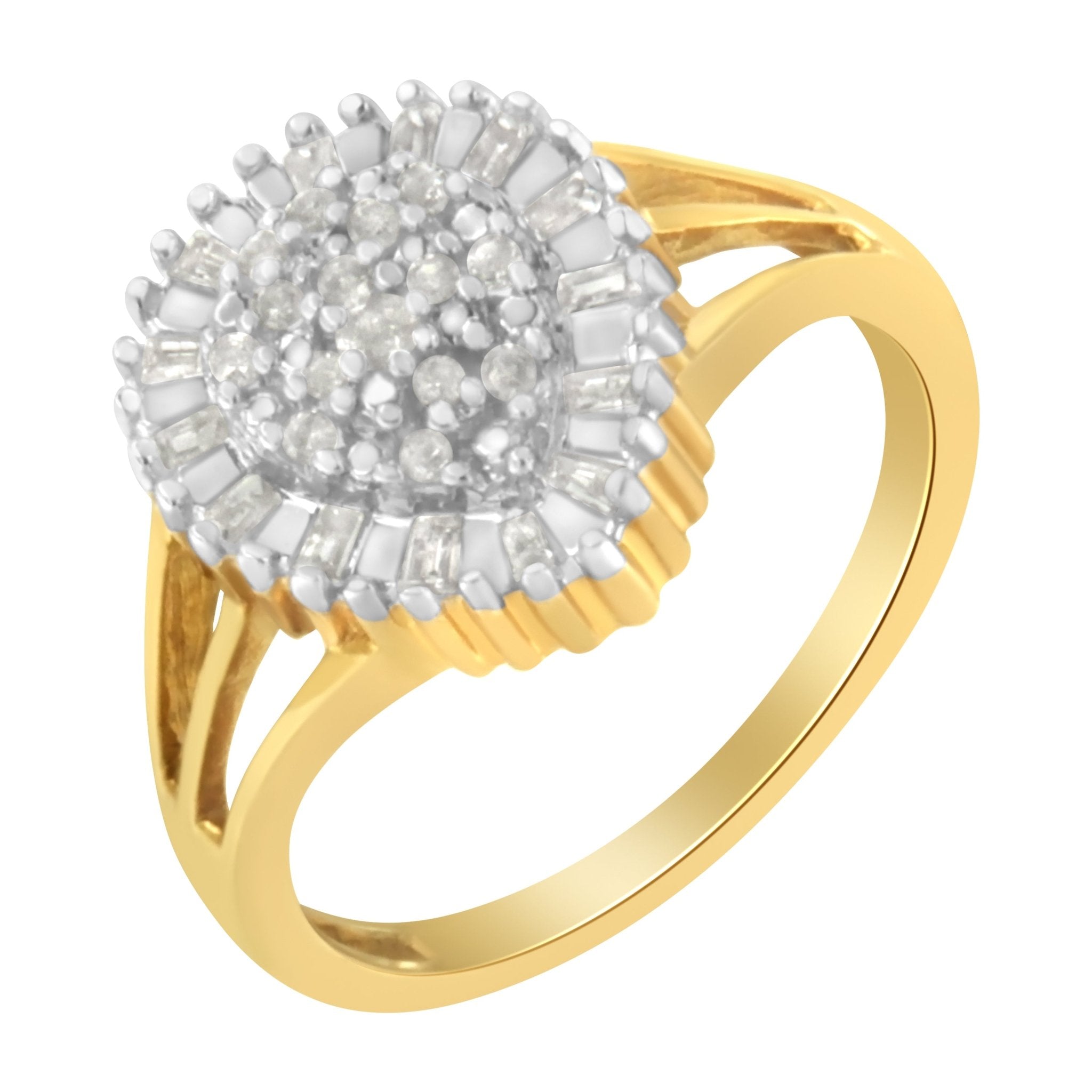 10K Yellow Gold Diamond Cocktail Ring (1/4 Cttw, I - J Color, I3 Clarity) - Tuesday Morning - Rings