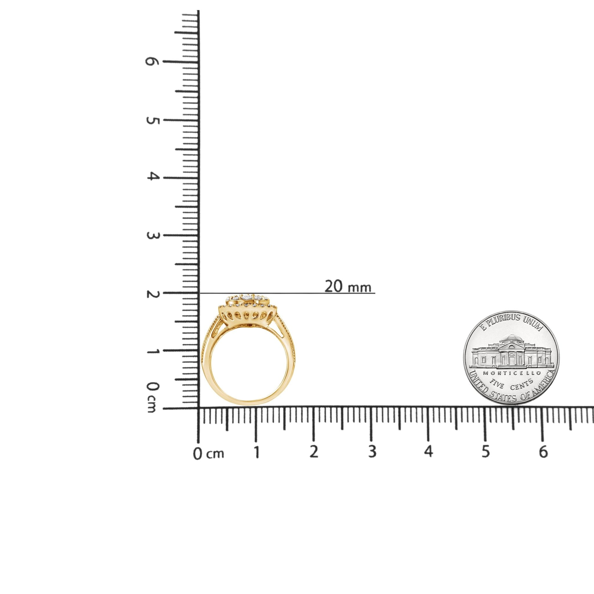 10K Yellow Gold Plated .925 Sterling Silver 1 1/2 Cttw Round - Cut Diamond Cocktail Ring (I - J Color, I1 - I2 Clarity) - Tuesday Morning - Rings