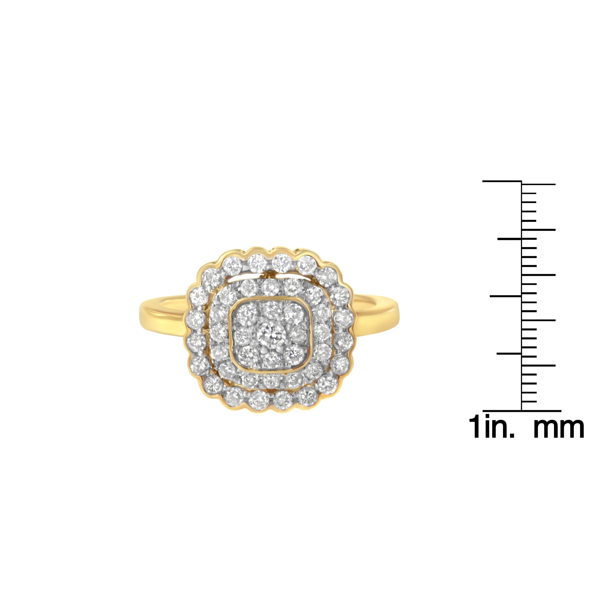 10K Yellow Gold Plated .925 Sterling Silver Diamond Cocktail Ring (3/4 Cttw, J - K Color, I2 - I3 Clarity) - Tuesday Morning - Rings