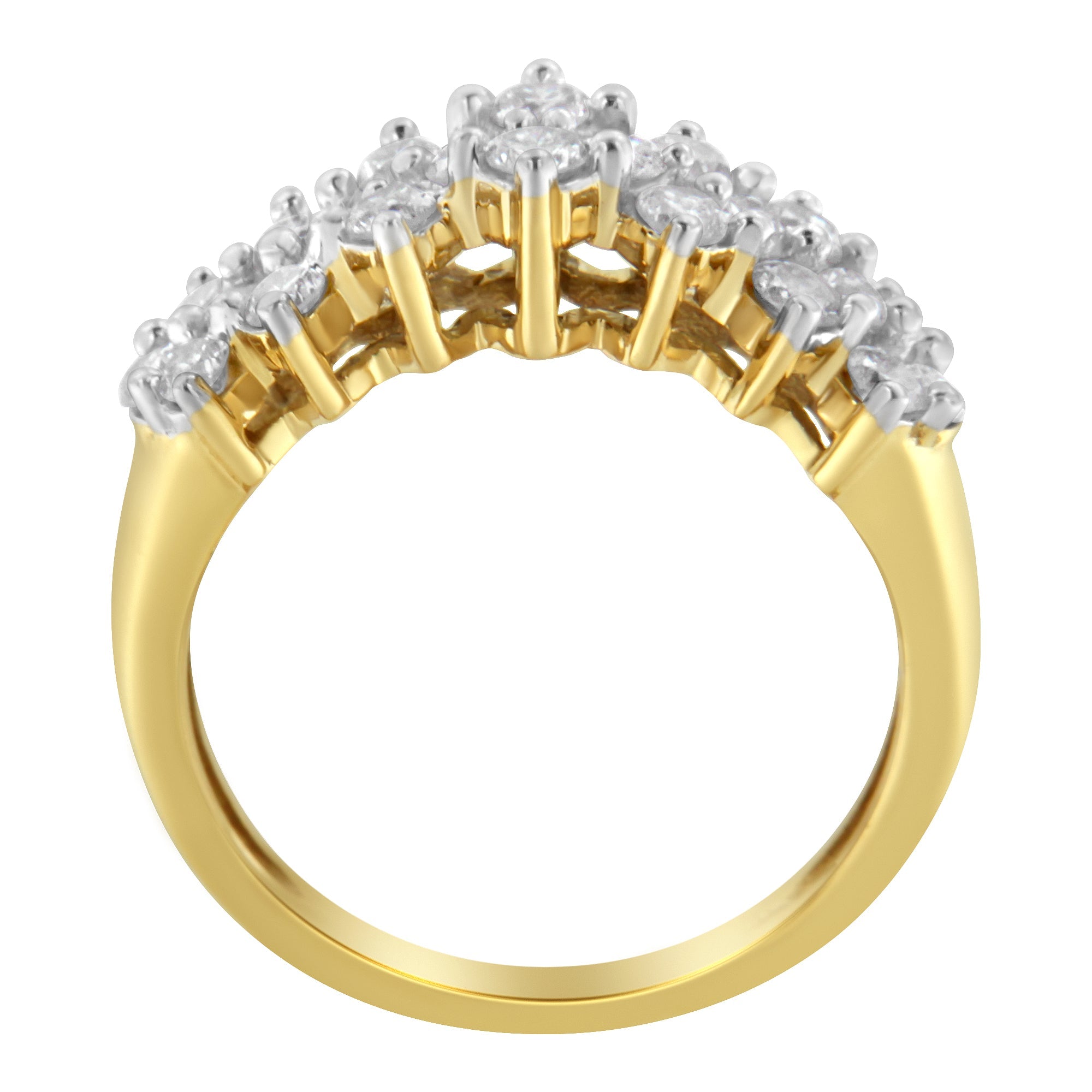 10K Yellow Gold Round Diamond Ring (1 cttw, J - K Color, I1 - I2 Clarity) - Tuesday Morning - Rings