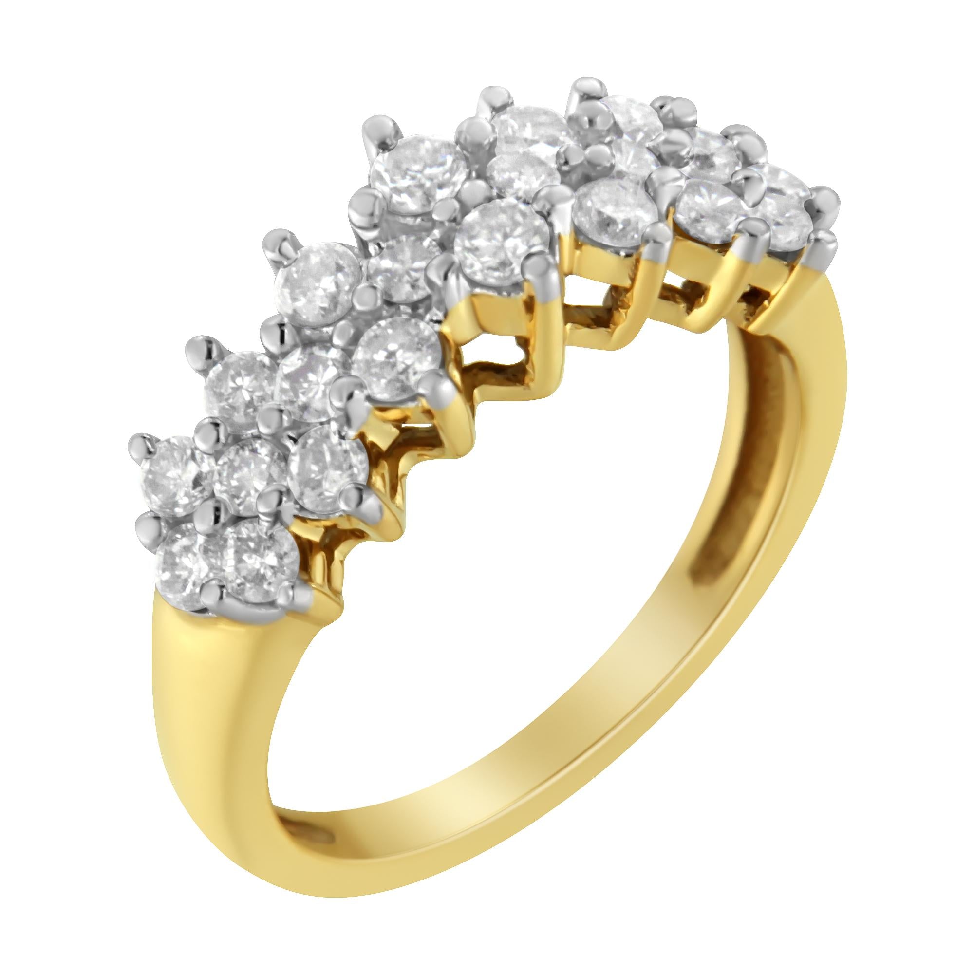 10K Yellow Gold Round Diamond Ring (1 cttw, J - K Color, I1 - I2 Clarity) - Tuesday Morning - Rings