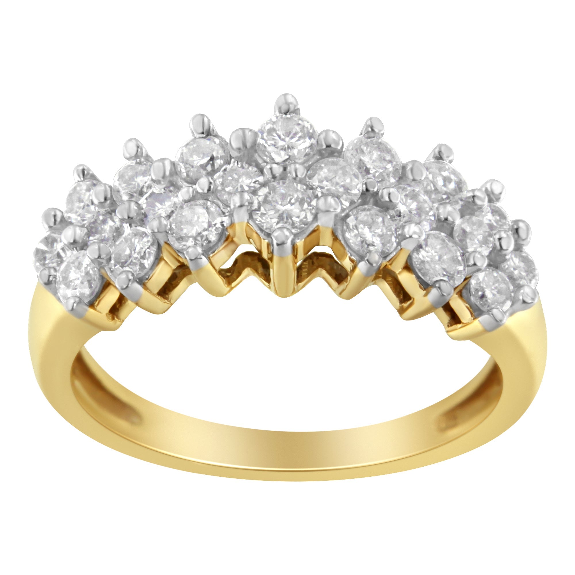 10K Yellow Gold Round Diamond Ring (1 cttw, J - K Color, I1 - I2 Clarity) - Tuesday Morning - Rings