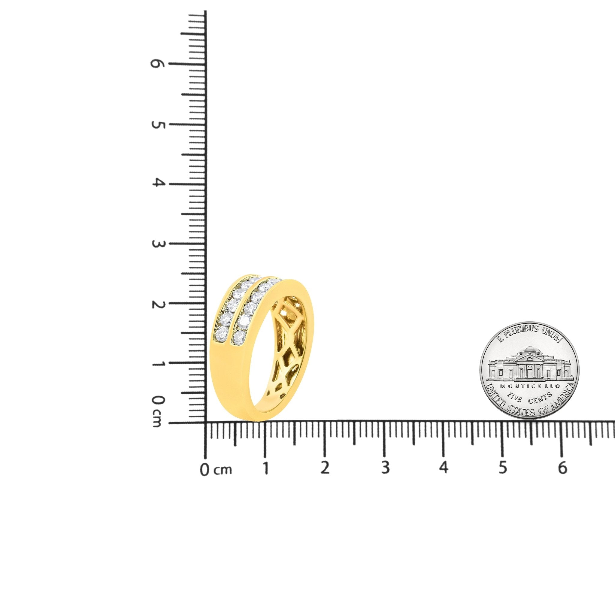 10K Yellow Gold Two - Row Diamond Band Ring (1 Cttw, J - K Color, I1 - I2 Clarity) - Tuesday Morning - Rings