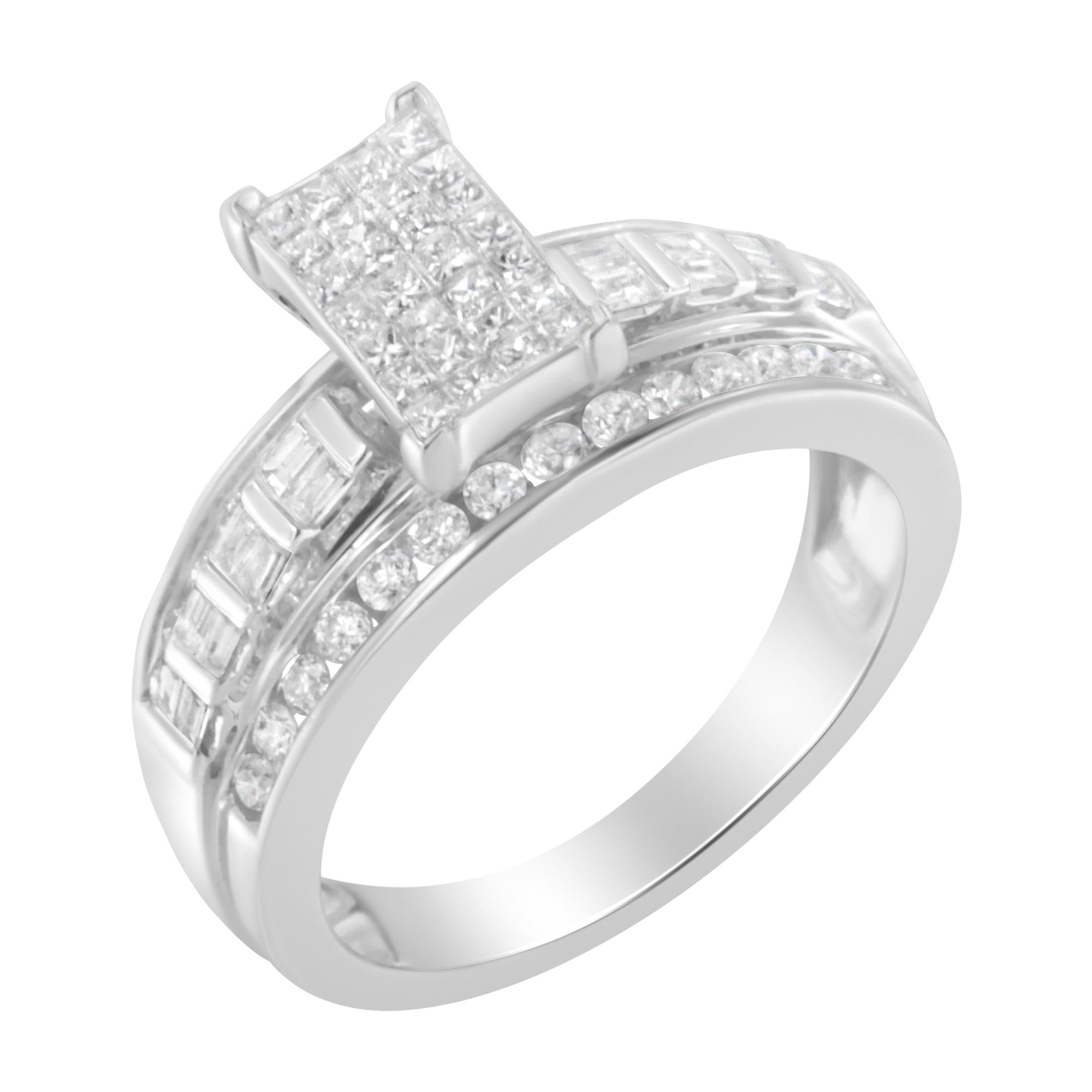 10KT White Gold Diamond Composite Ring (1 cttw, H - I Color, SI2 - I1 Clarity) - Tuesday Morning - Rings