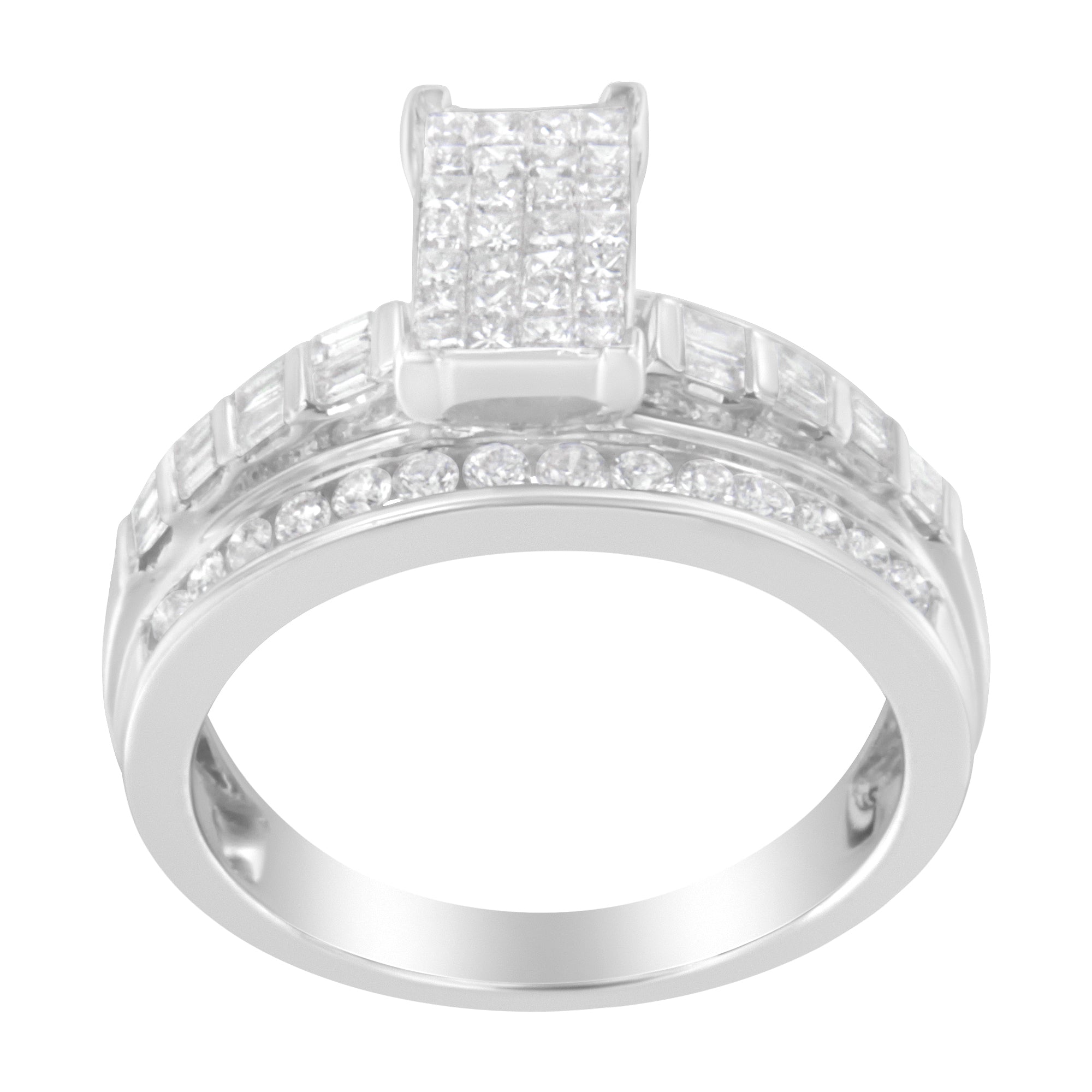 10KT White Gold Diamond Composite Ring (1 cttw, H - I Color, SI2 - I1 Clarity) - Tuesday Morning - Rings