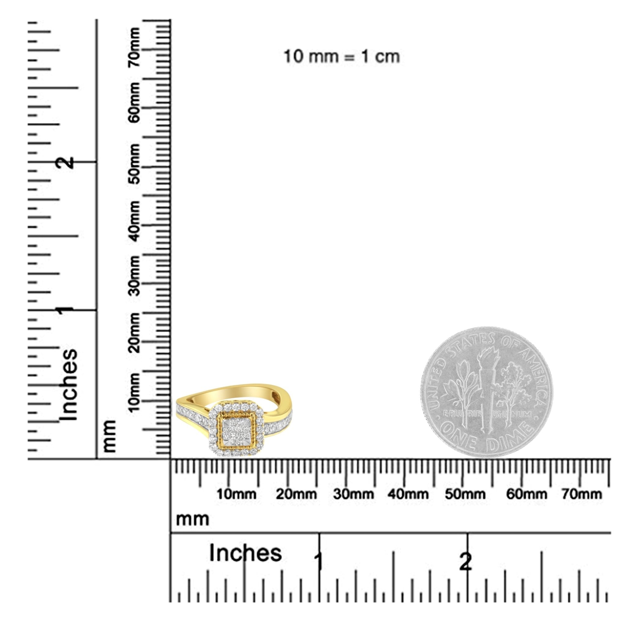 10KT Yellow Gold Diamond Cocktail Ring (5/8 cttw, H - I Color, SI2 - I1 Clarity) - Tuesday Morning - Rings