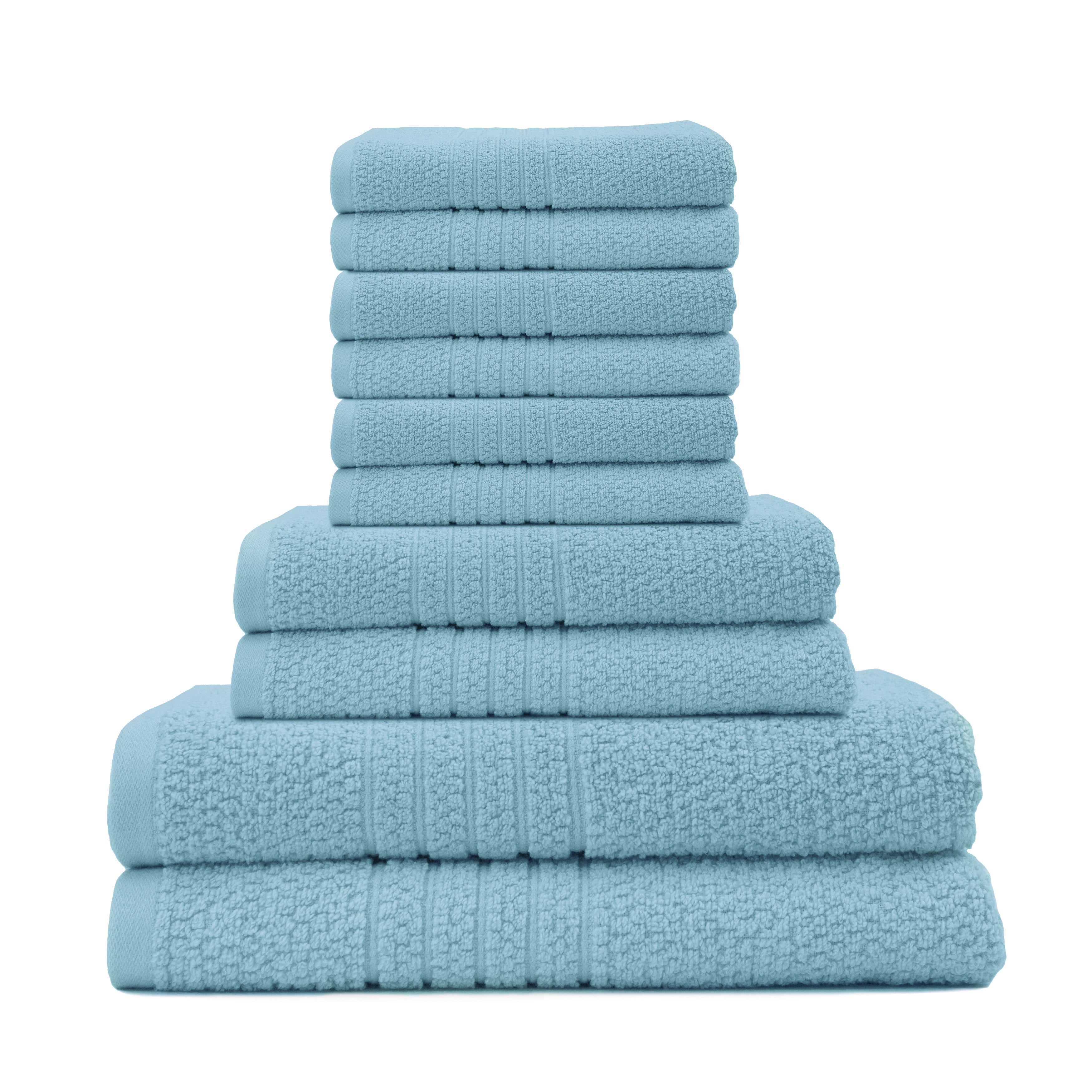 Softee 10-Piece 100% Cotton Bath Towel Set