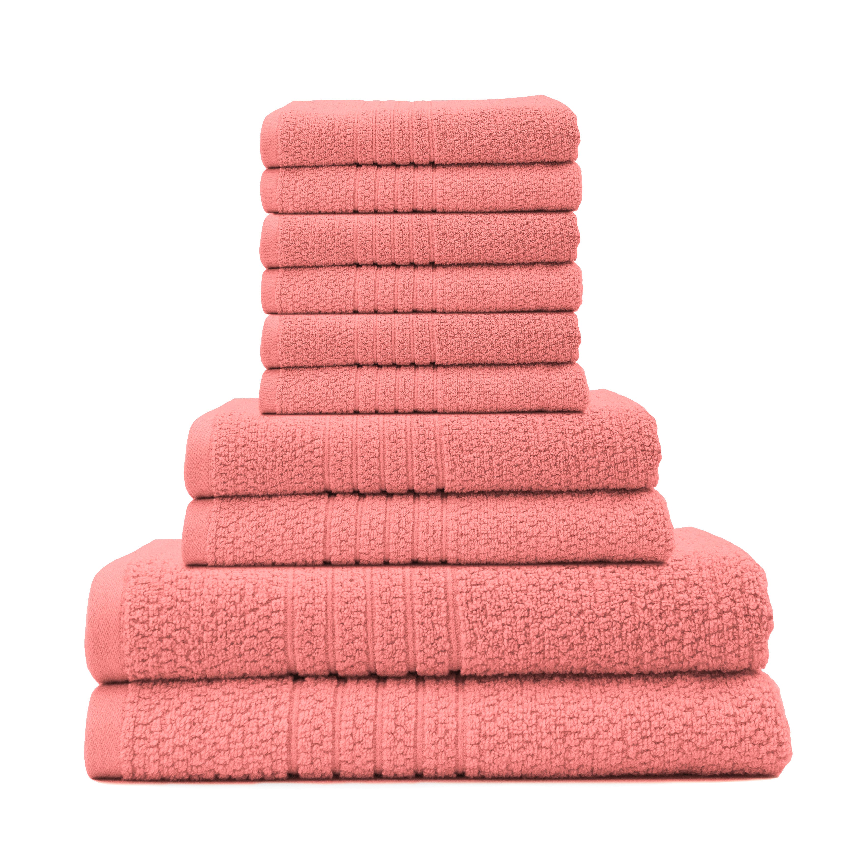 Softee 10-Piece 100% Cotton Bath Towel Set