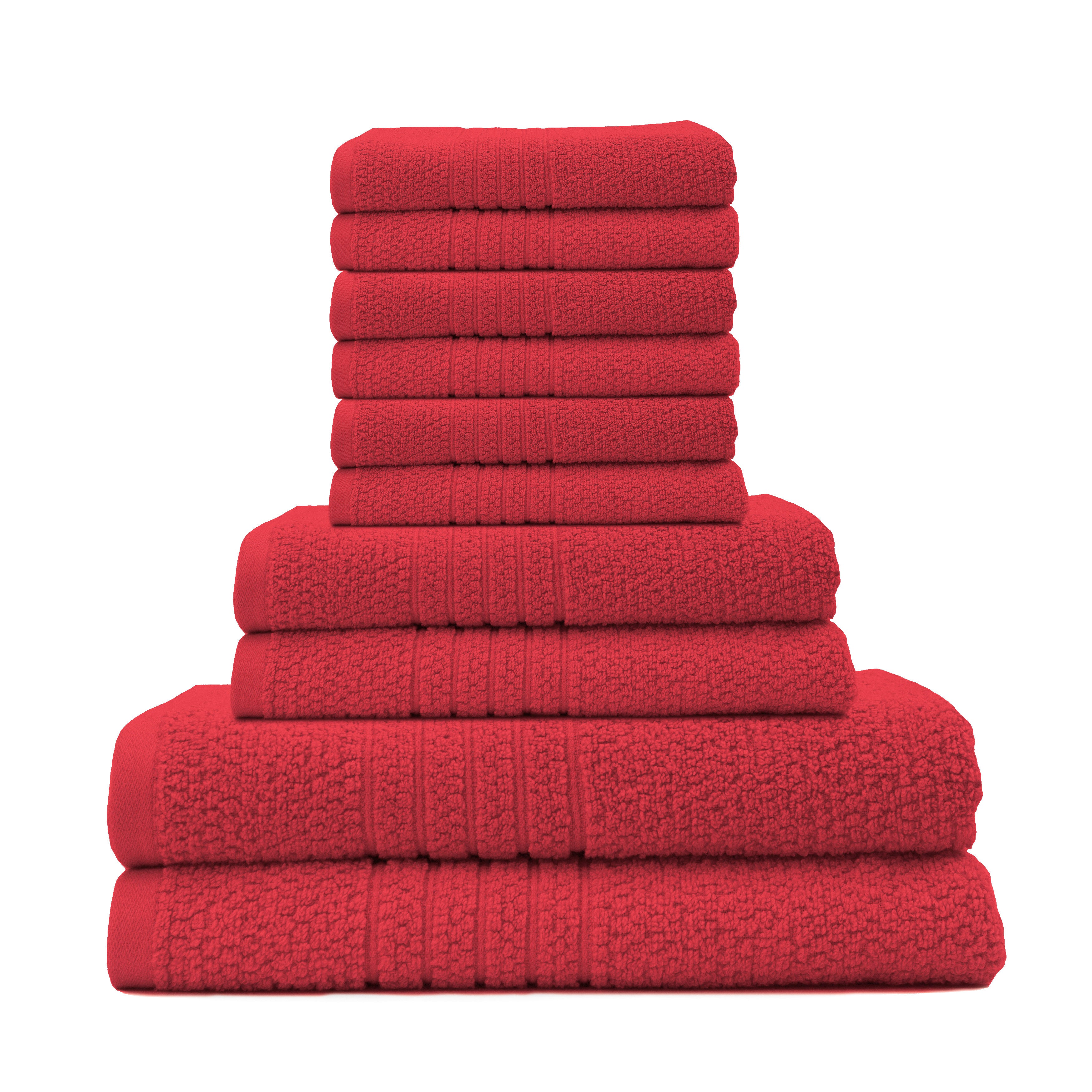 Softee 10-Piece 100% Cotton Bath Towel Set