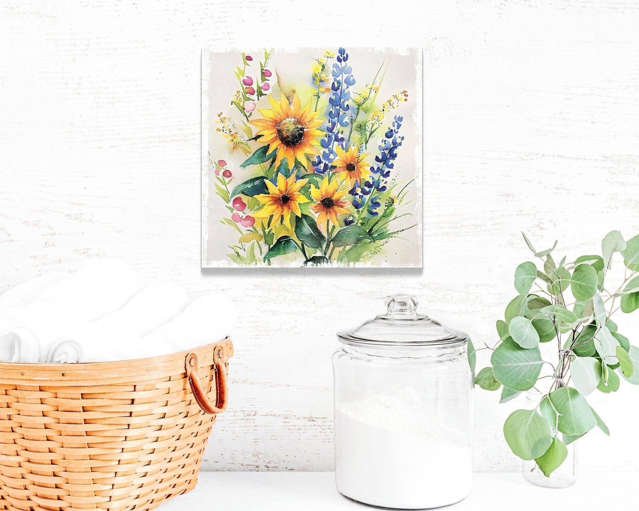 12 - inch Watercolor Wildflower Wall Decor | Danish Pastel Decor, Spring Wall Decor, Rustic Farmhouse Decor, Canvas Print Home Decor - Tuesday Morning - Wall Signs