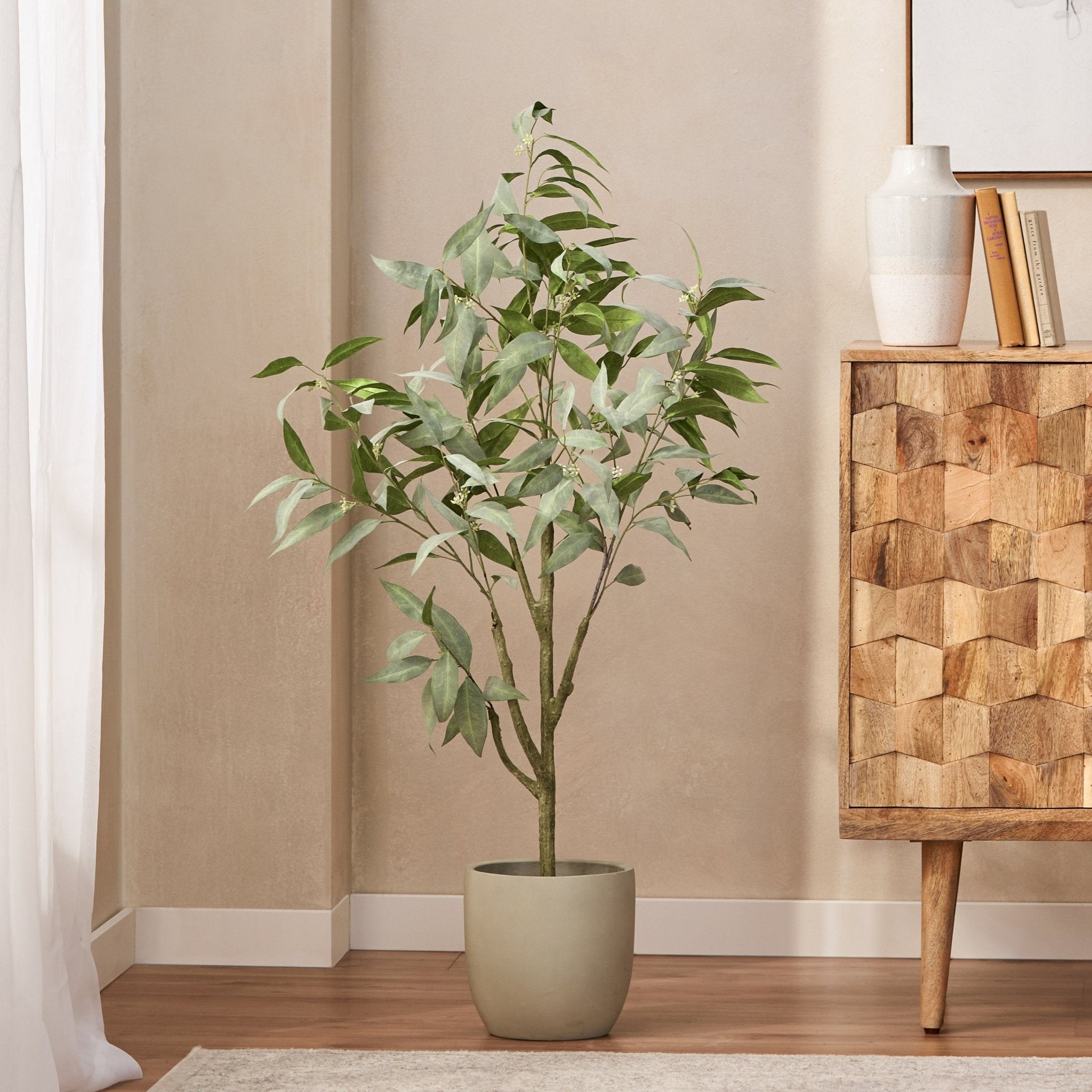 120CM ARTIFICIAL EUCALYPTUS LEAVES BONSAI - Tuesday Morning - Faux Trees