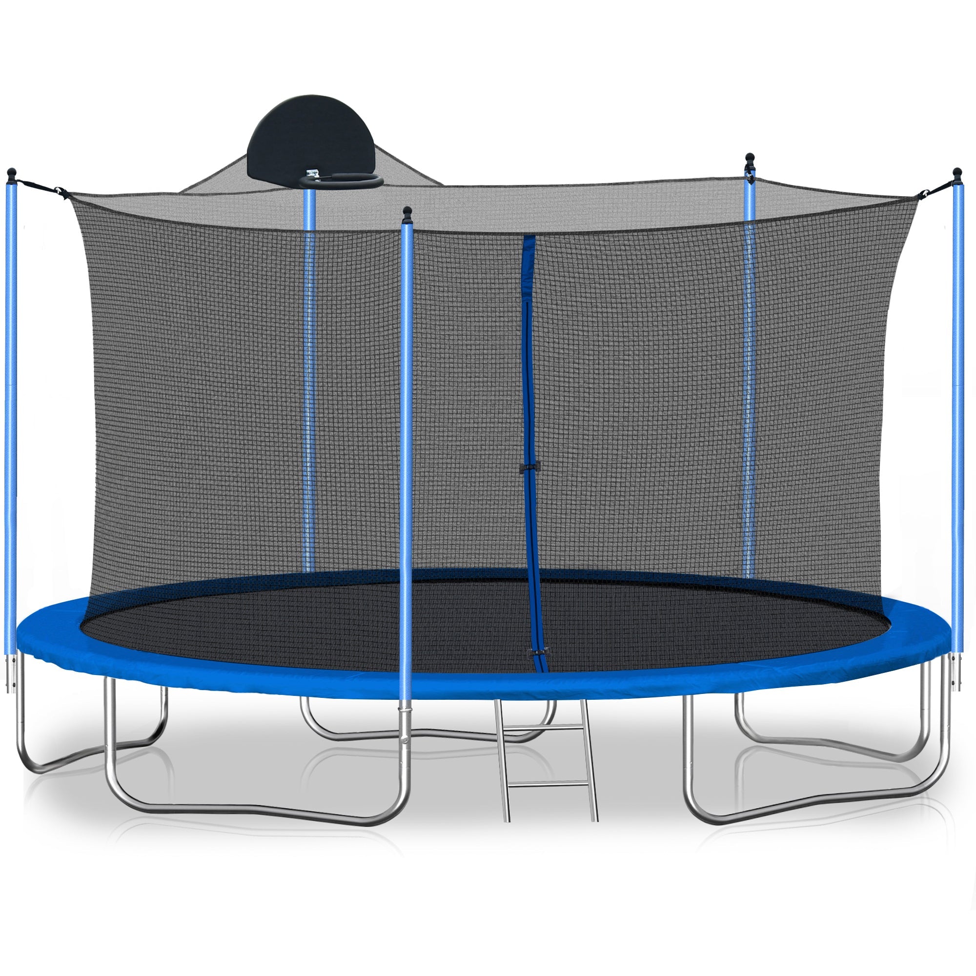 12FT Trampoline for Adults & Kids with Basketball Hoop, Outdoor Trampolines w/Ladder and Safety Enclosure Net for Kids and adults - Tuesday Morning - Swing Sets & Trampolines