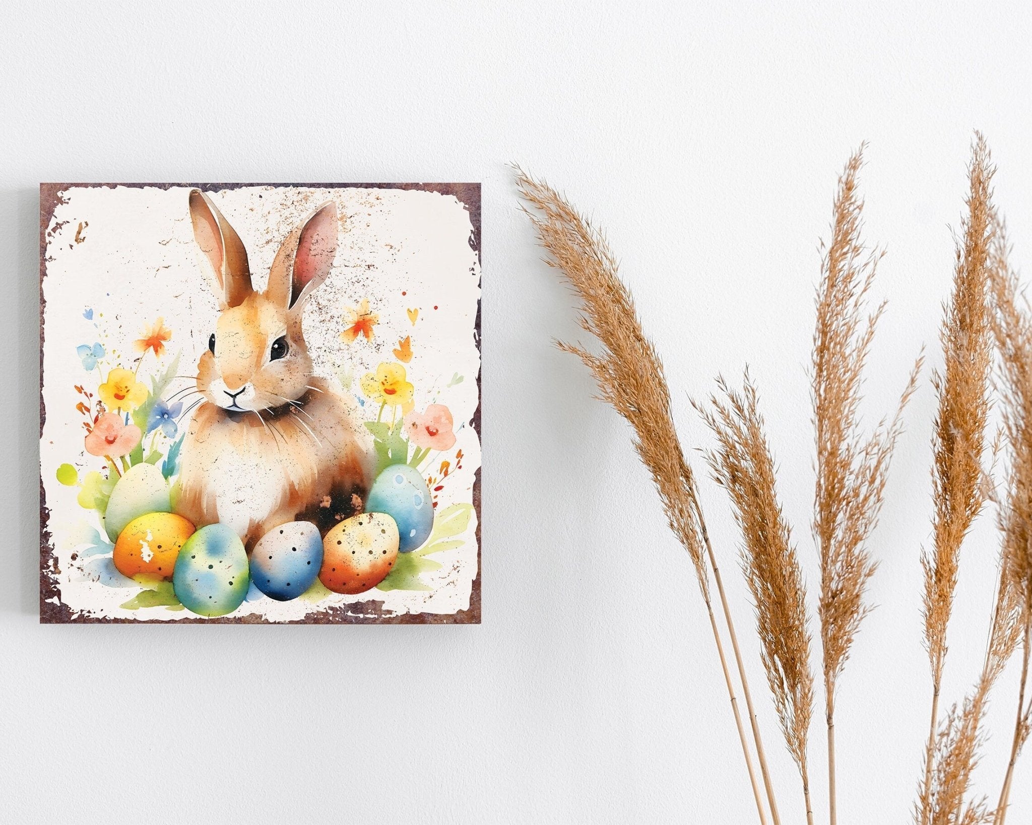 12in Easter Canvas Sign | UV Print | Modern Farmhouse Decor | Ideal for Mantel and Entryway - Tuesday Morning - Wall Signs