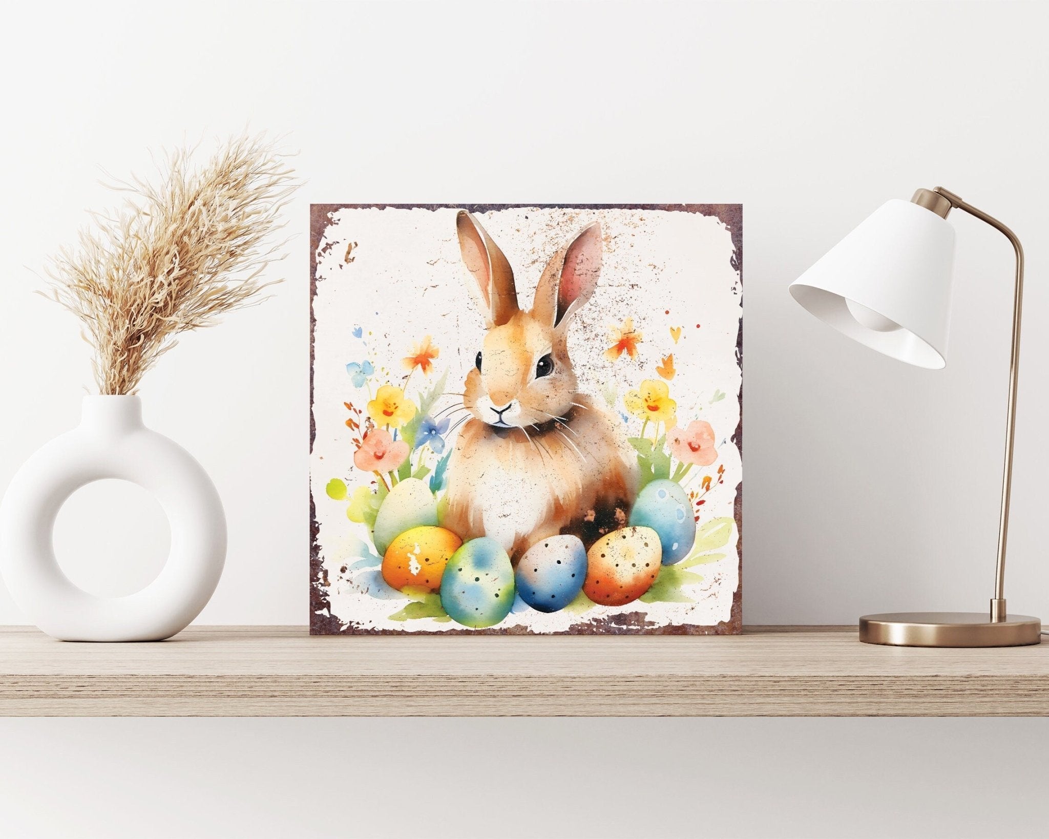 12in Easter Canvas Sign | UV Print | Modern Farmhouse Decor | Ideal for Mantel and Entryway - Tuesday Morning - Wall Signs