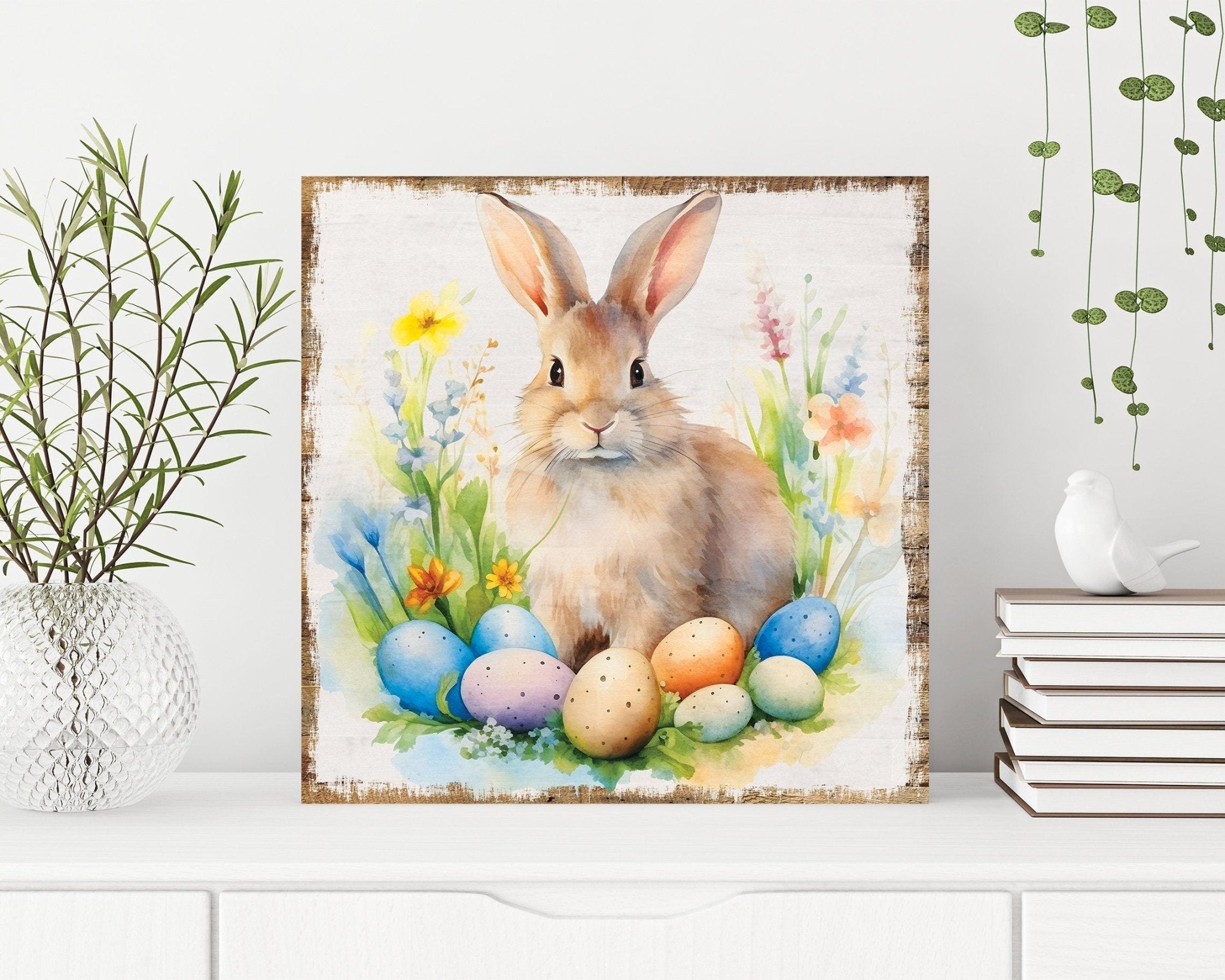 12in Easter Canvas Sign | UV Print | Vintage Modern Decor | Ideal for Mantel and Entryway - Tuesday Morning - Wall Signs