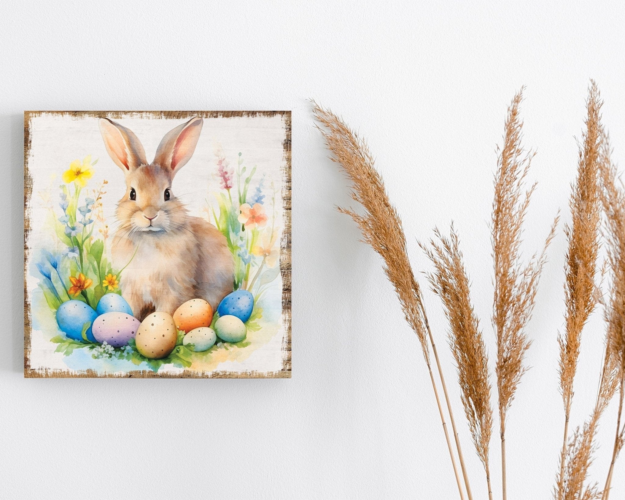 12in Easter Canvas Sign | UV Print | Vintage Modern Decor | Ideal for Mantel and Entryway - Tuesday Morning - Wall Signs