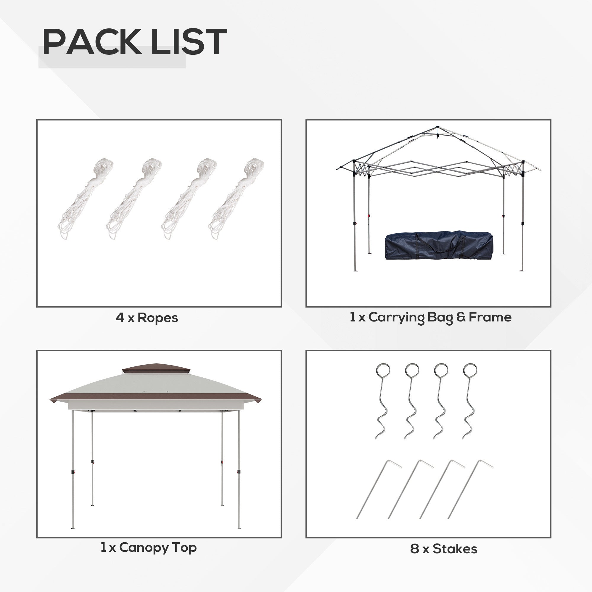 12'x 12' Pop Up Canopy Tent with Netting and Carry Bag, 137 Sq Ft Shade Beige and Brown - Tuesday Morning - Patio Umbrellas & Bases