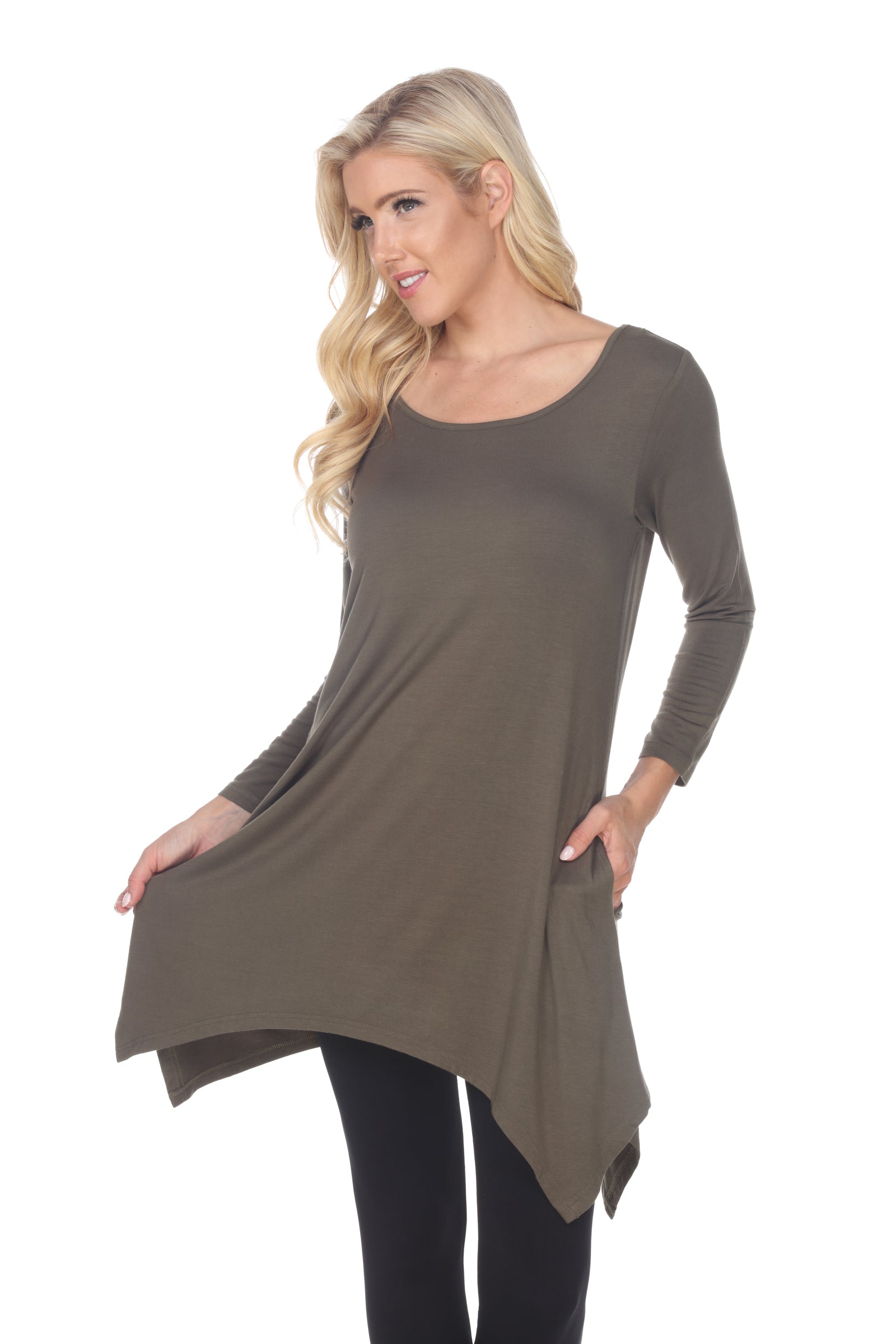 White Mark Women's Makayla Tunic Top (7 Colors Available)