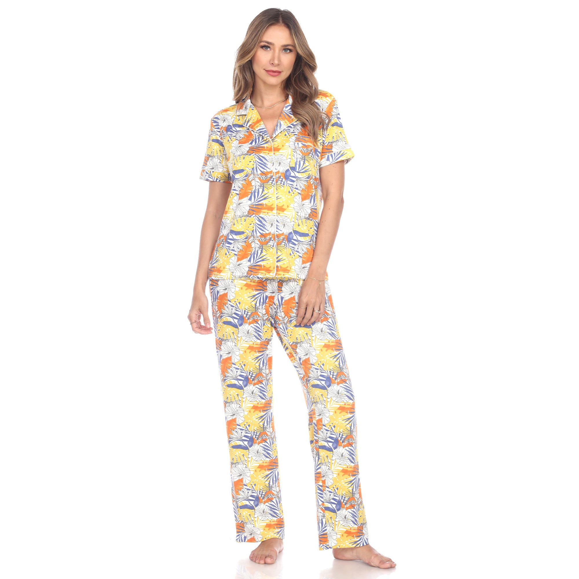 Women's Tropical Print Pajama Set