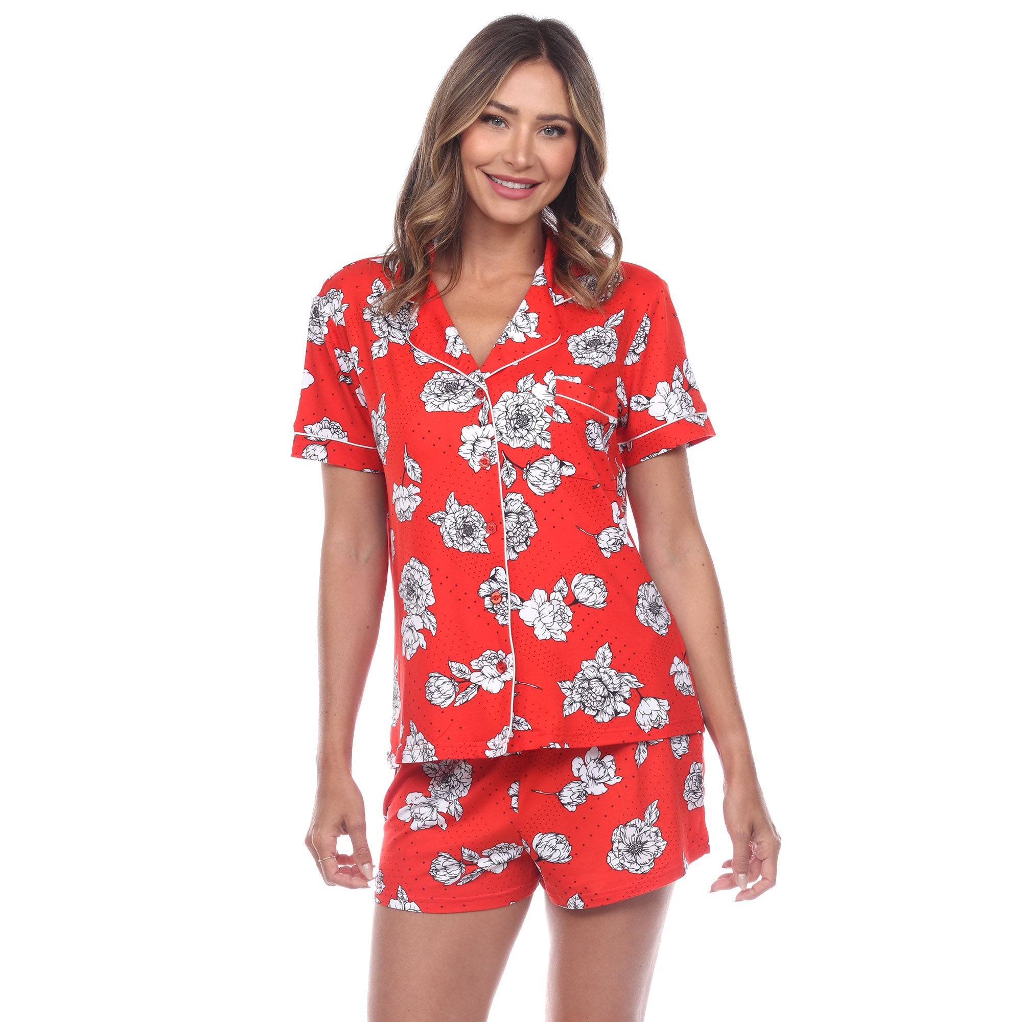 Women's Short Sleeve Floral Pajama Set