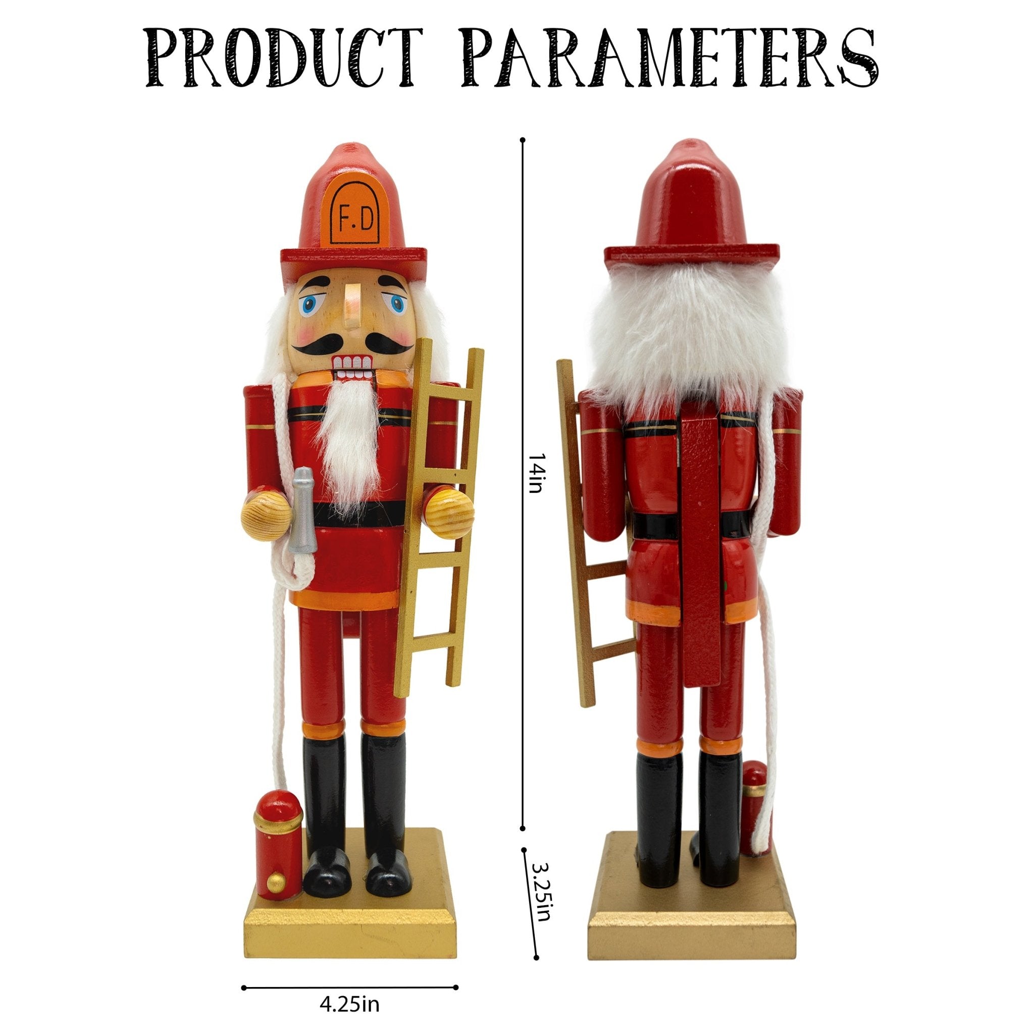 14 - inch Wooden Nutcrackers Christmas Decoration Figures Home Decor (Fireman) - Tuesday Morning - Decorative Objects