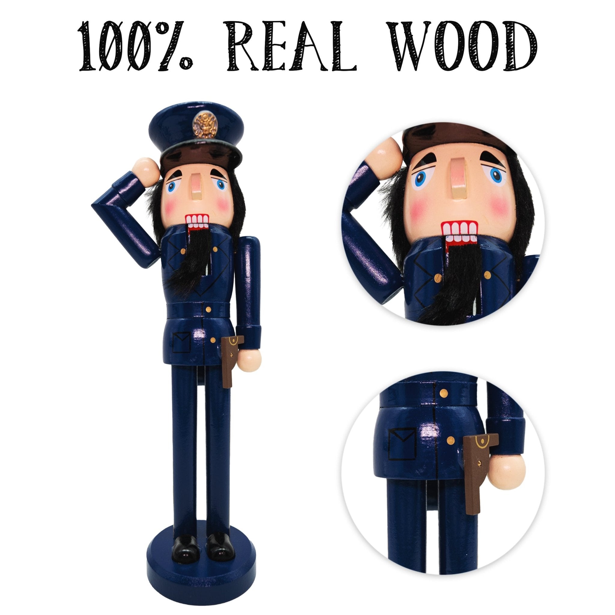 14 - inch Wooden Nutcrackers Christmas Decoration Figures Home Decor (Policeman) - Tuesday Morning - Decorative Objects