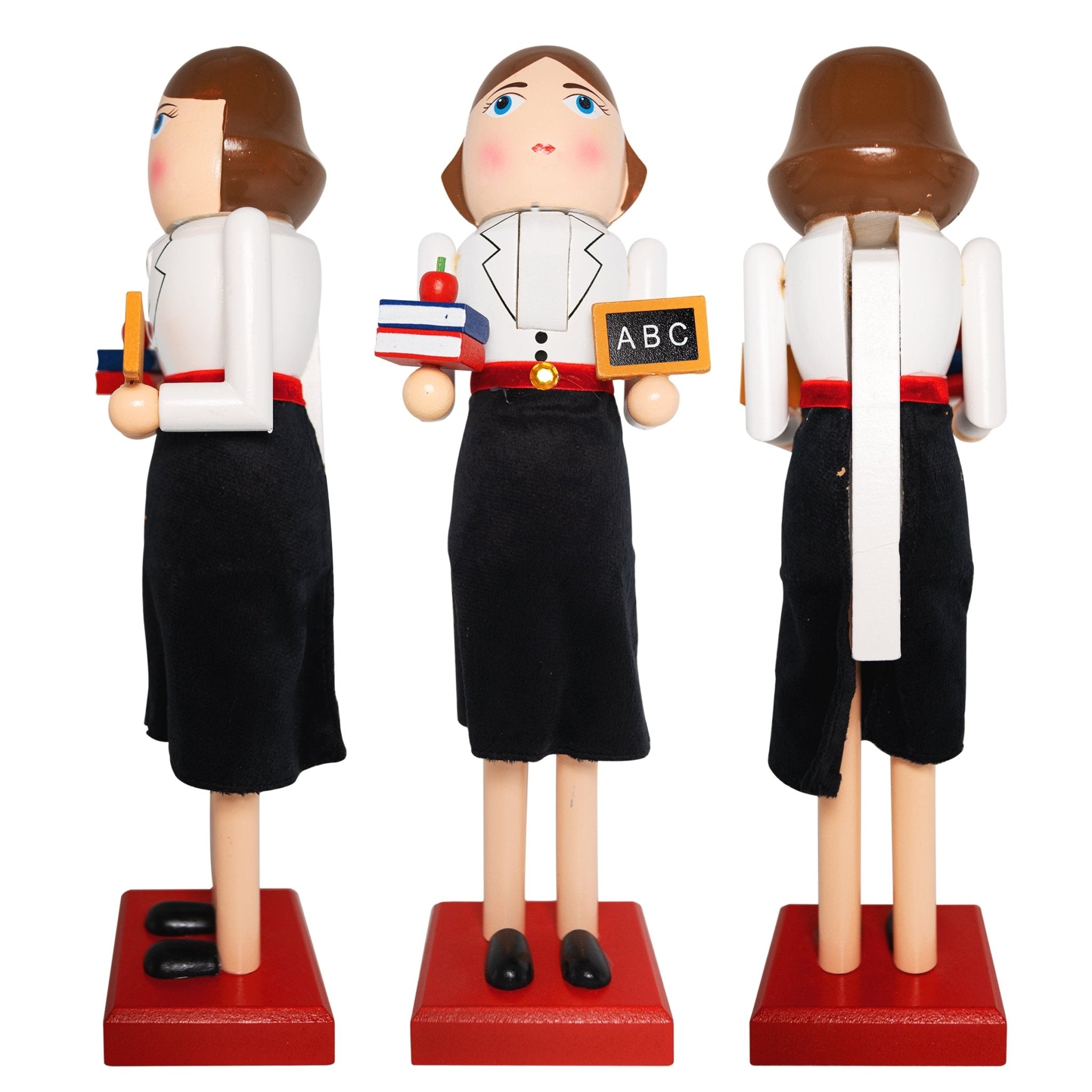 14 - inch Wooden Nutcrackers Christmas Decoration Figures (Teacher Lady) - Tuesday Morning - Decorative Objects