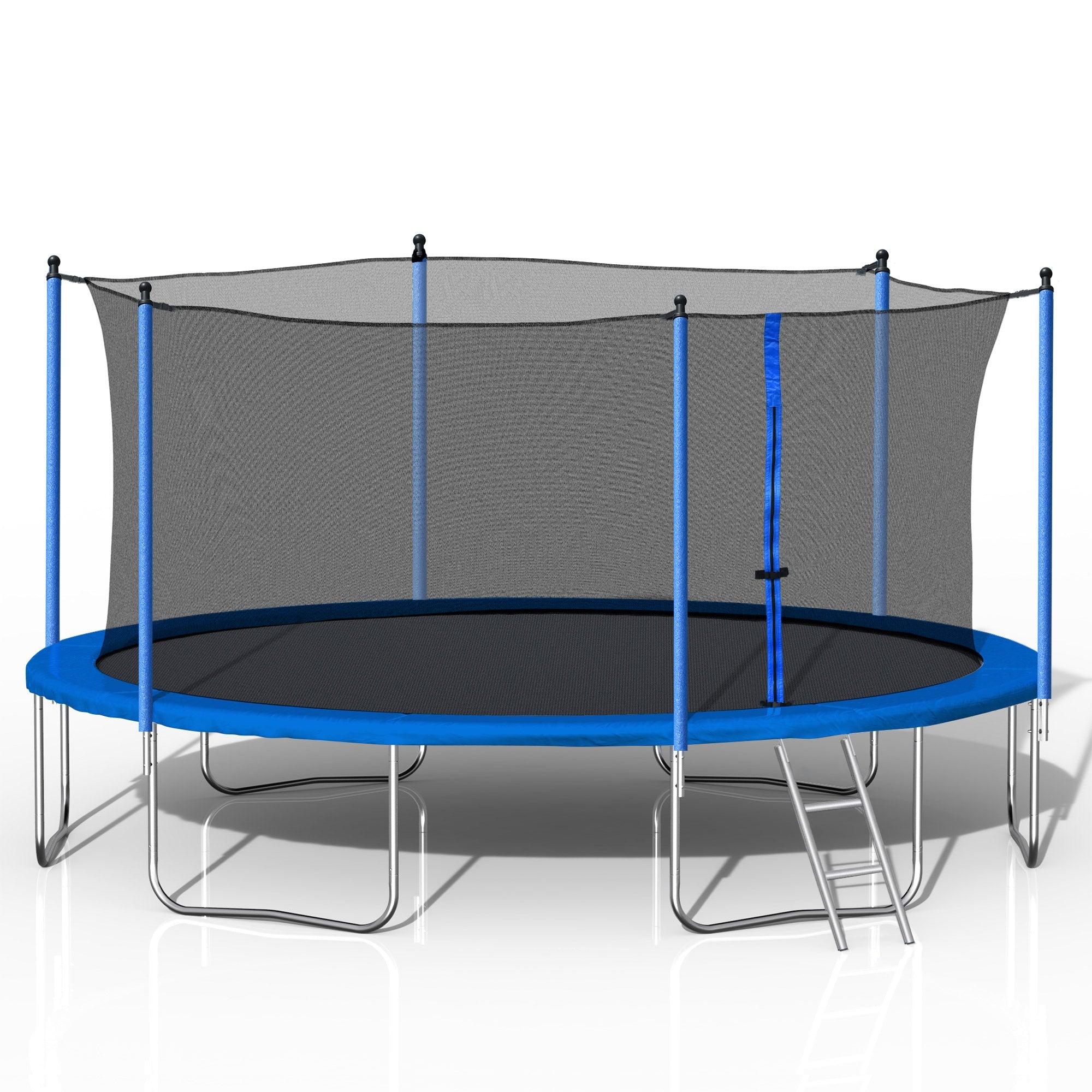 14FT Trampoline with Safety Enclosure Net,Heavy Duty Jumping Mat and Spring Cover Padding for Kids and Adults, Ladder - Tuesday Morning - Swing Sets & Trampolines