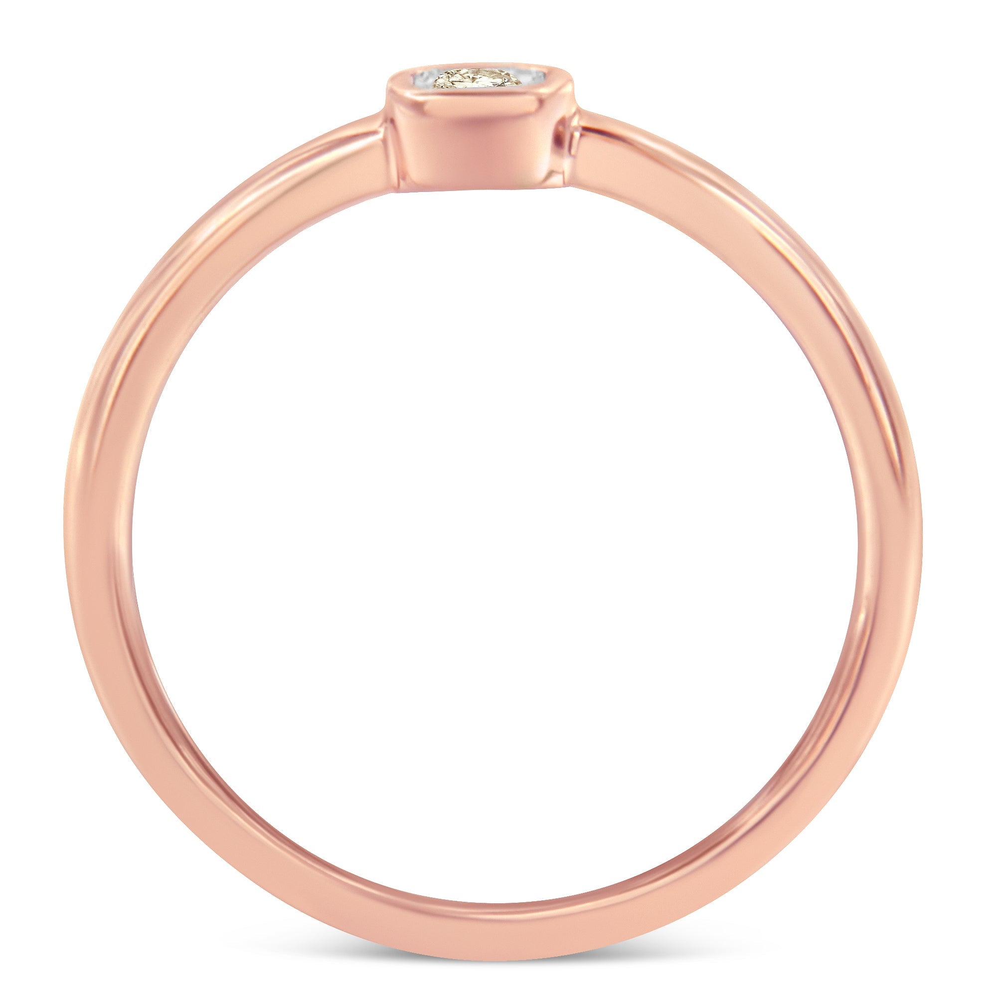 14K Rose Gold Plated .925 Sterling Silver 1/20 Carat Diamond Square Cushion - Shaped Miracle Set Petite Fashion Promise Ring (J - K Color, I1 - I2 Clarity) - Tuesday Morning - Rings