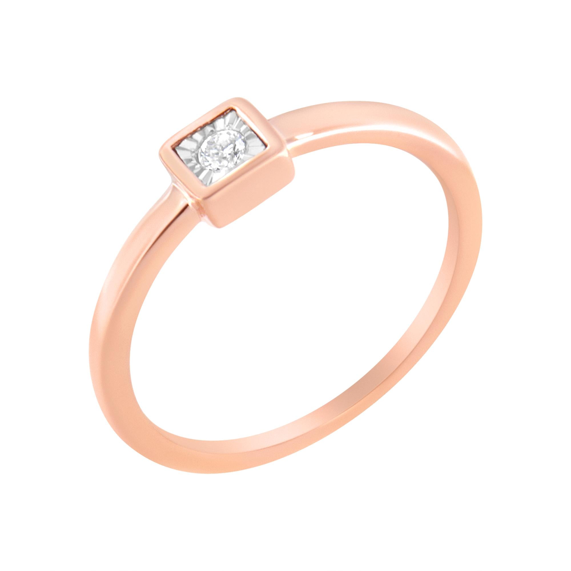 14K Rose Gold Plated .925 Sterling Silver 1/20 cttw Miracle Set Diamond Promise Ring (J - K Color, I1 - I2 Clarity) - Tuesday Morning - Rings